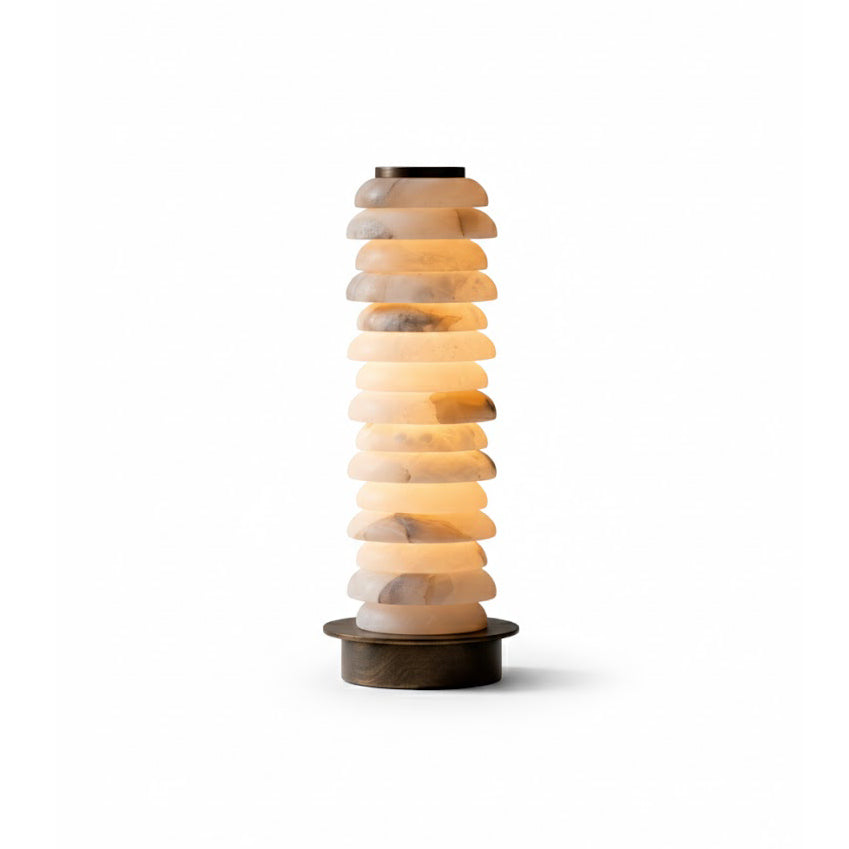 Payson Alabaster Table Lamp in a minimalist setting.