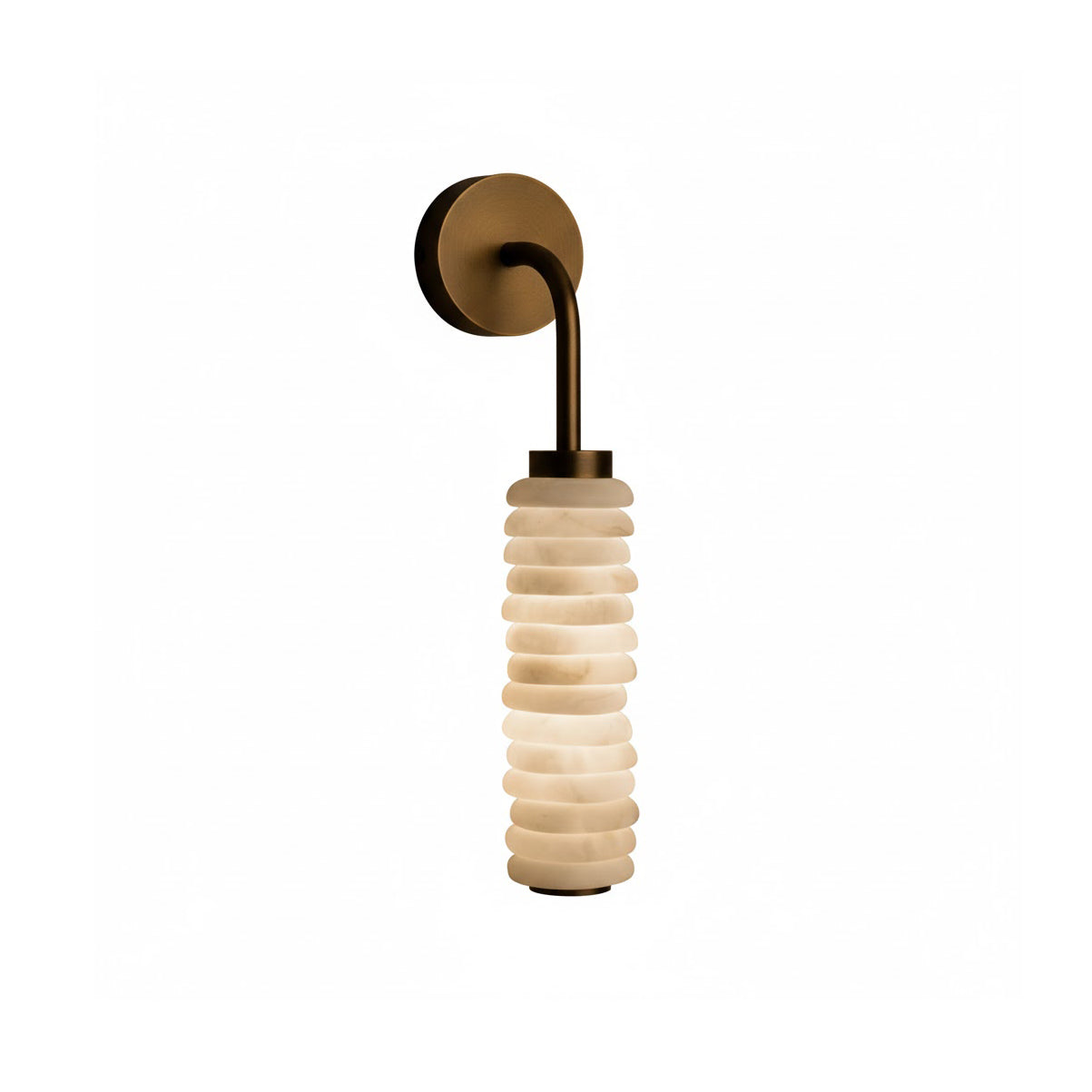 Payson Alabaster Wall Sconce in antique brass finish.