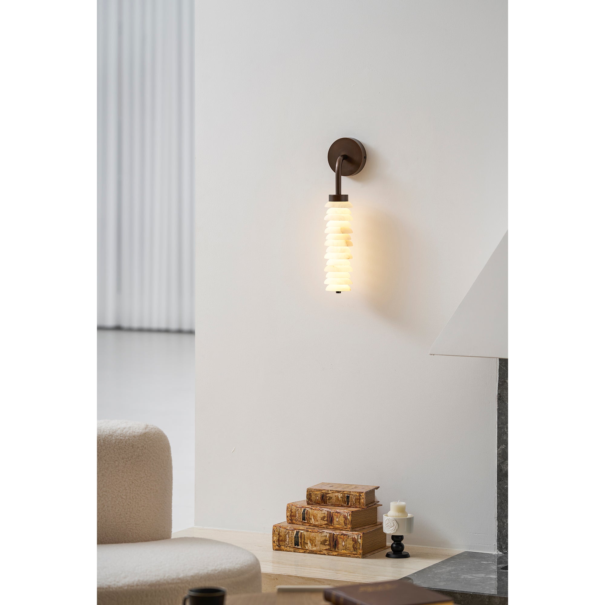 Helix Alabaster Wall Lamp-Neutral Decor