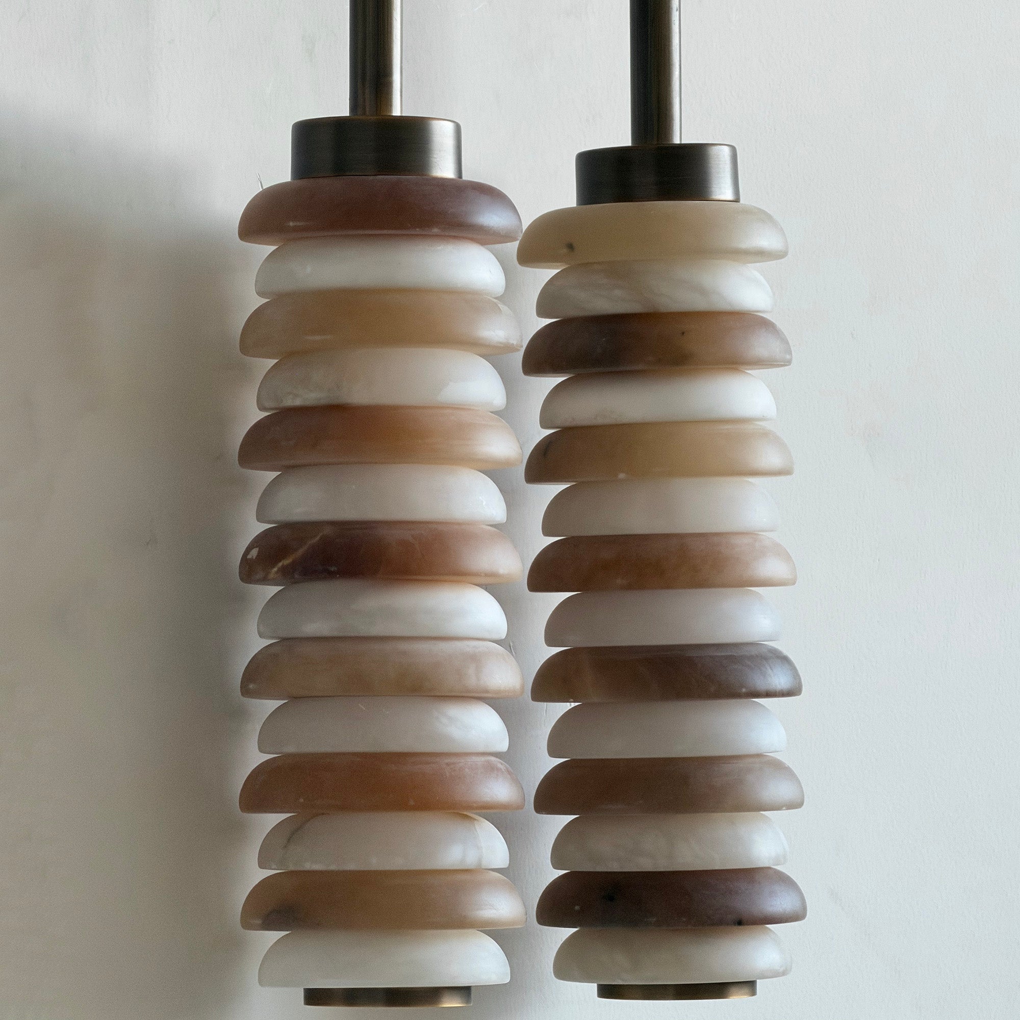 Payson Alabaster Wall Lamp with brown finish option.