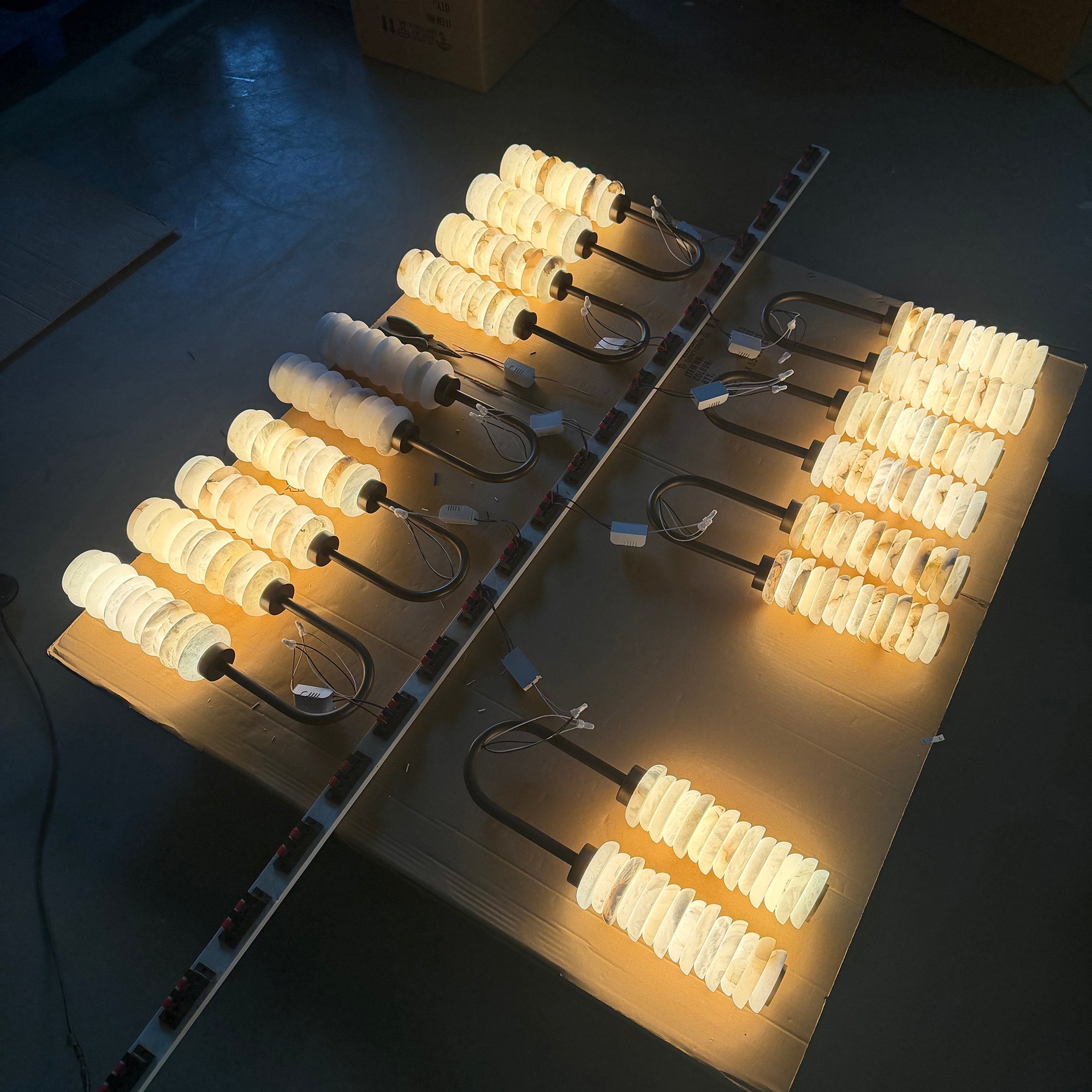 Detail of the integrated LED light source inside the shade.