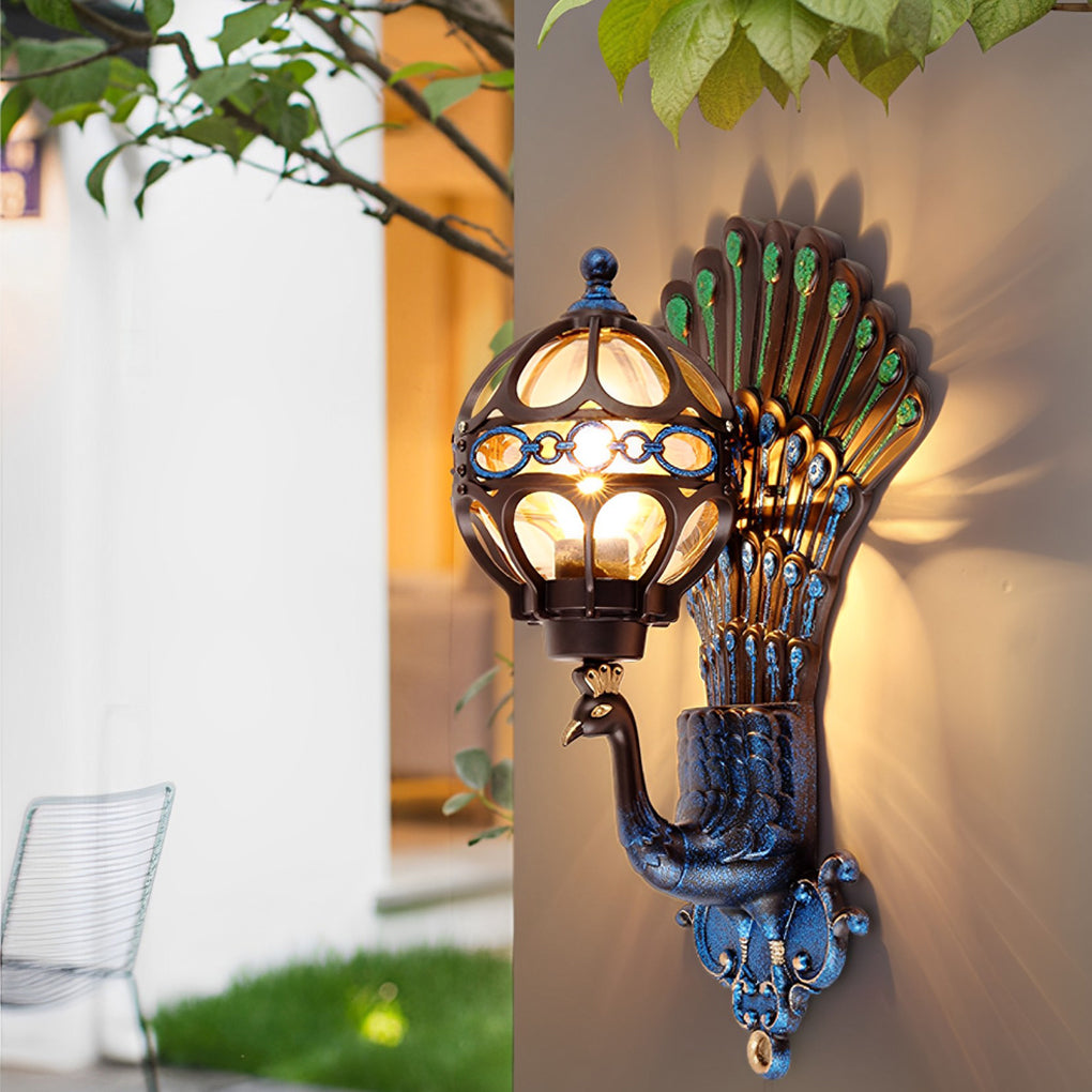 Joey Retro Peacocks European Outdoor Wall Light
