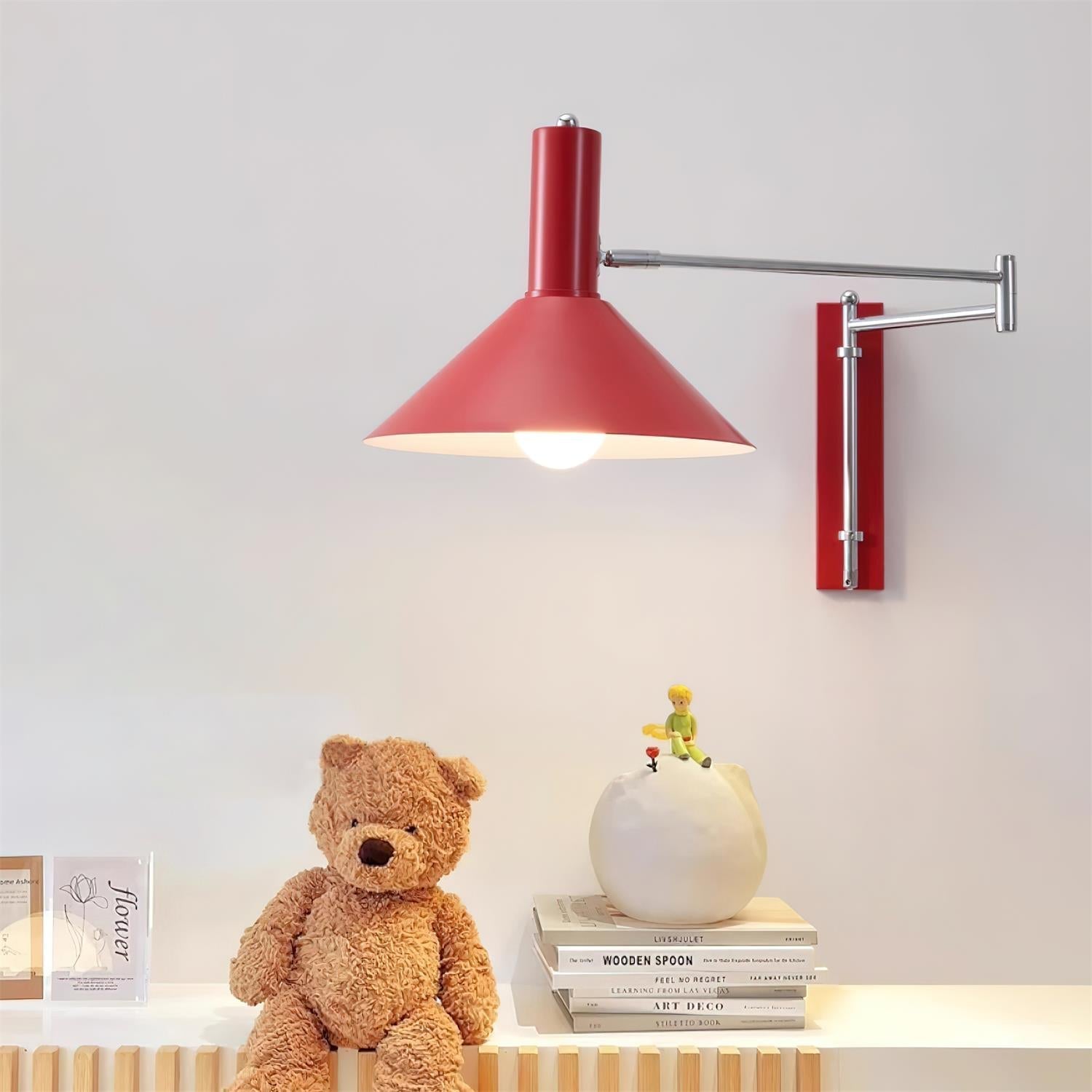 Peak Wall Lamp Adjustable Arm Red Reading-Neutral Decor