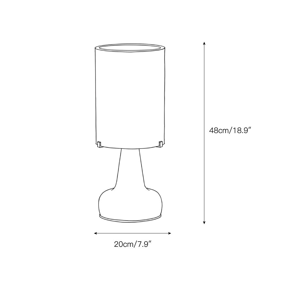 Side view of the modern alabaster table lamp.