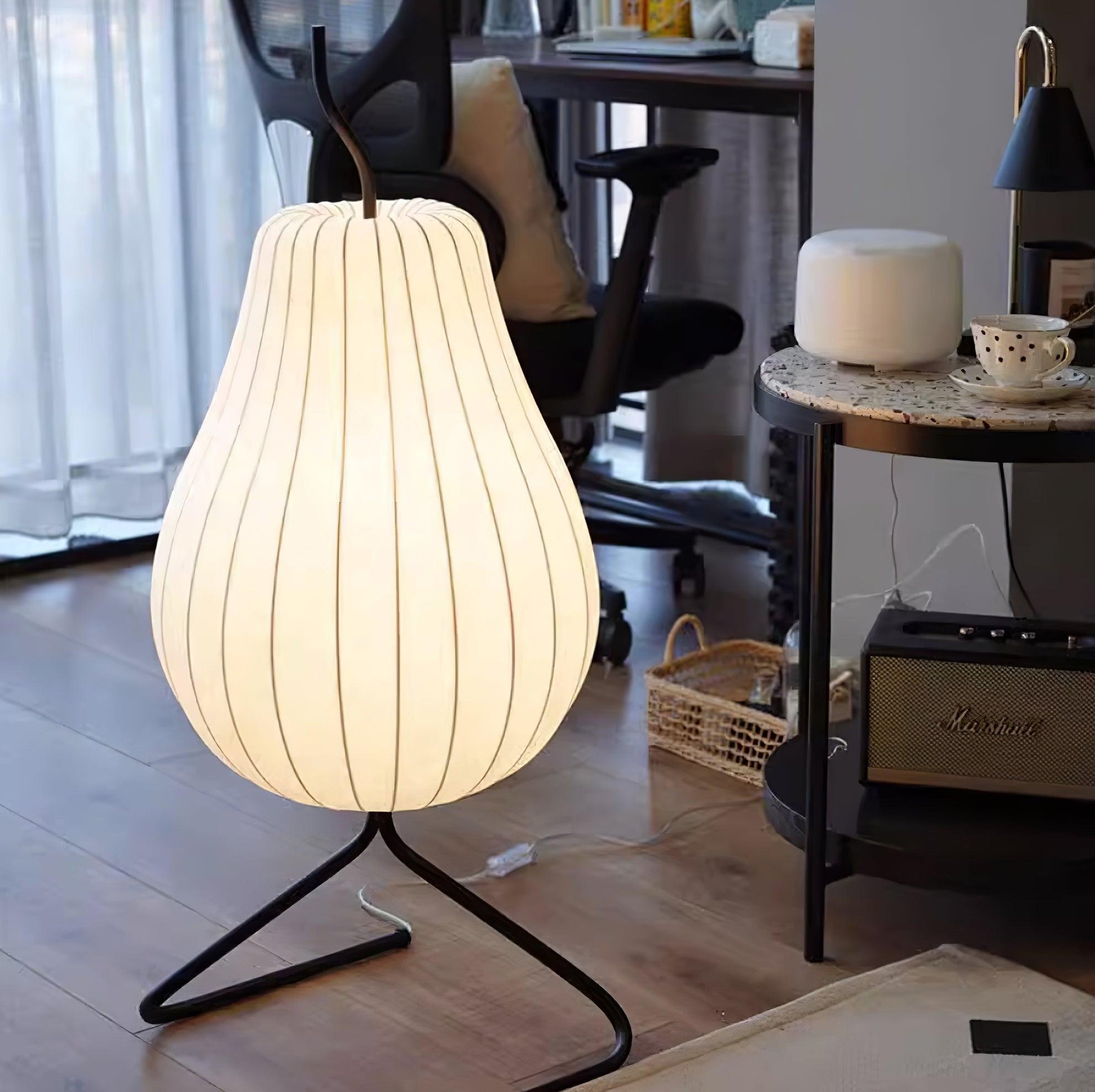 Phel Minimalist Pear Floor Lamp-Neutral Decor