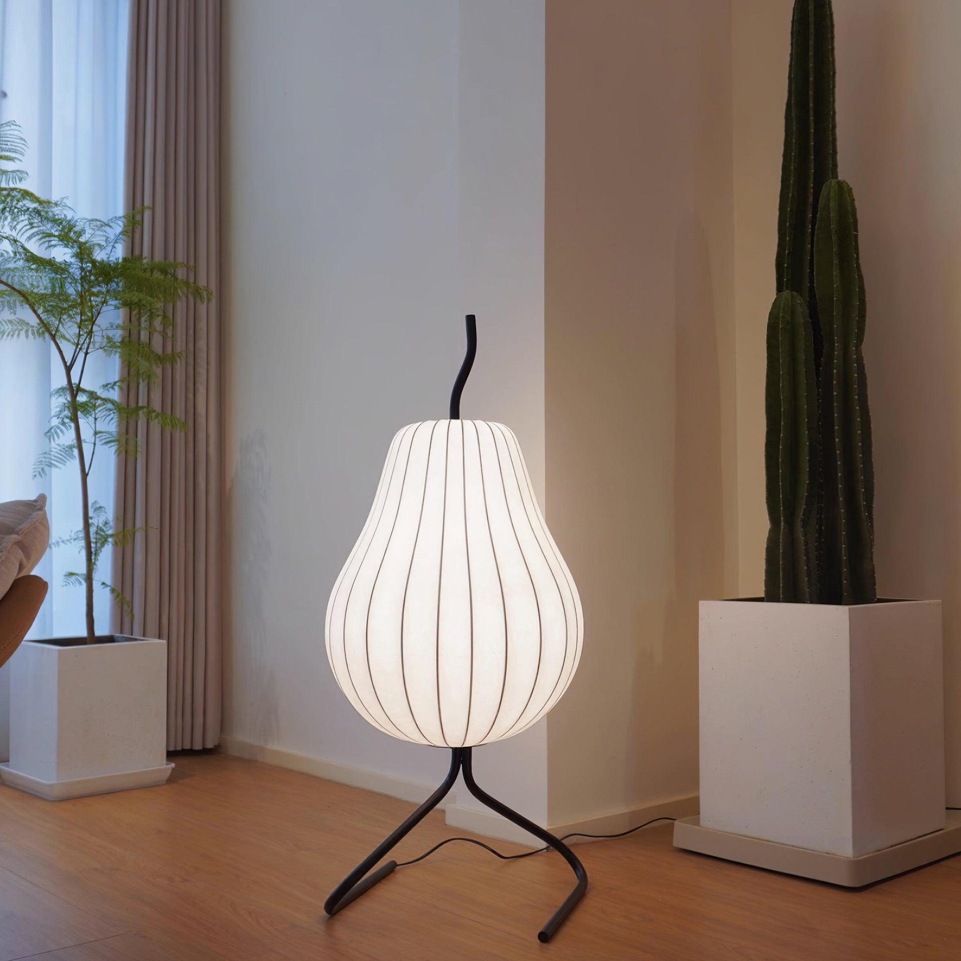Phel Minimalist Pear Floor Lamp-Neutral Decor