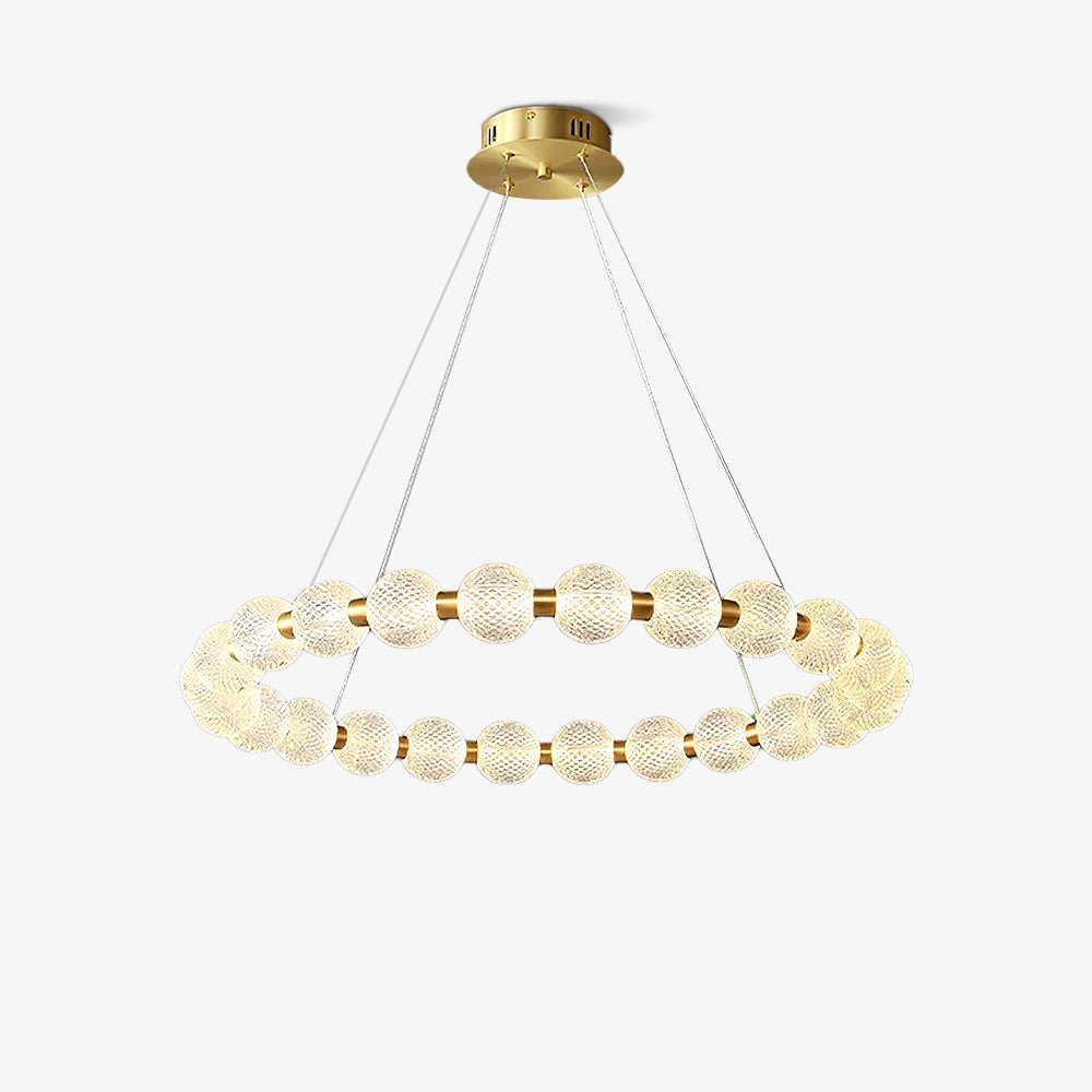 Lustra Chandelier Pearl Gold Ring Elegant-Neutral Decor