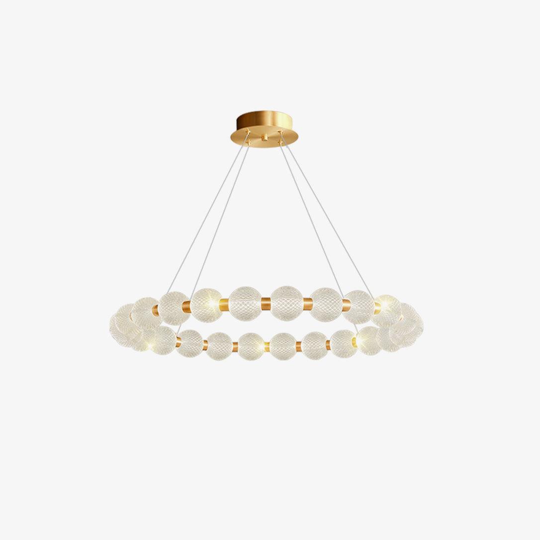 Lustra Chandelier Pearl Gold Ring Elegant-Neutral Decor
