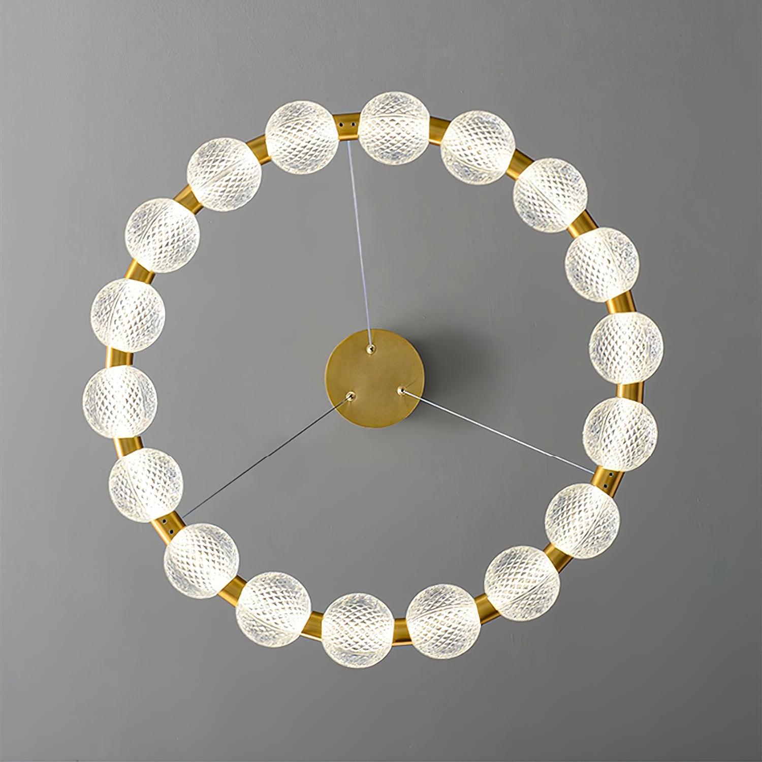 Lustra Chandelier Pearl Gold Ring Elegant-Neutral Decor