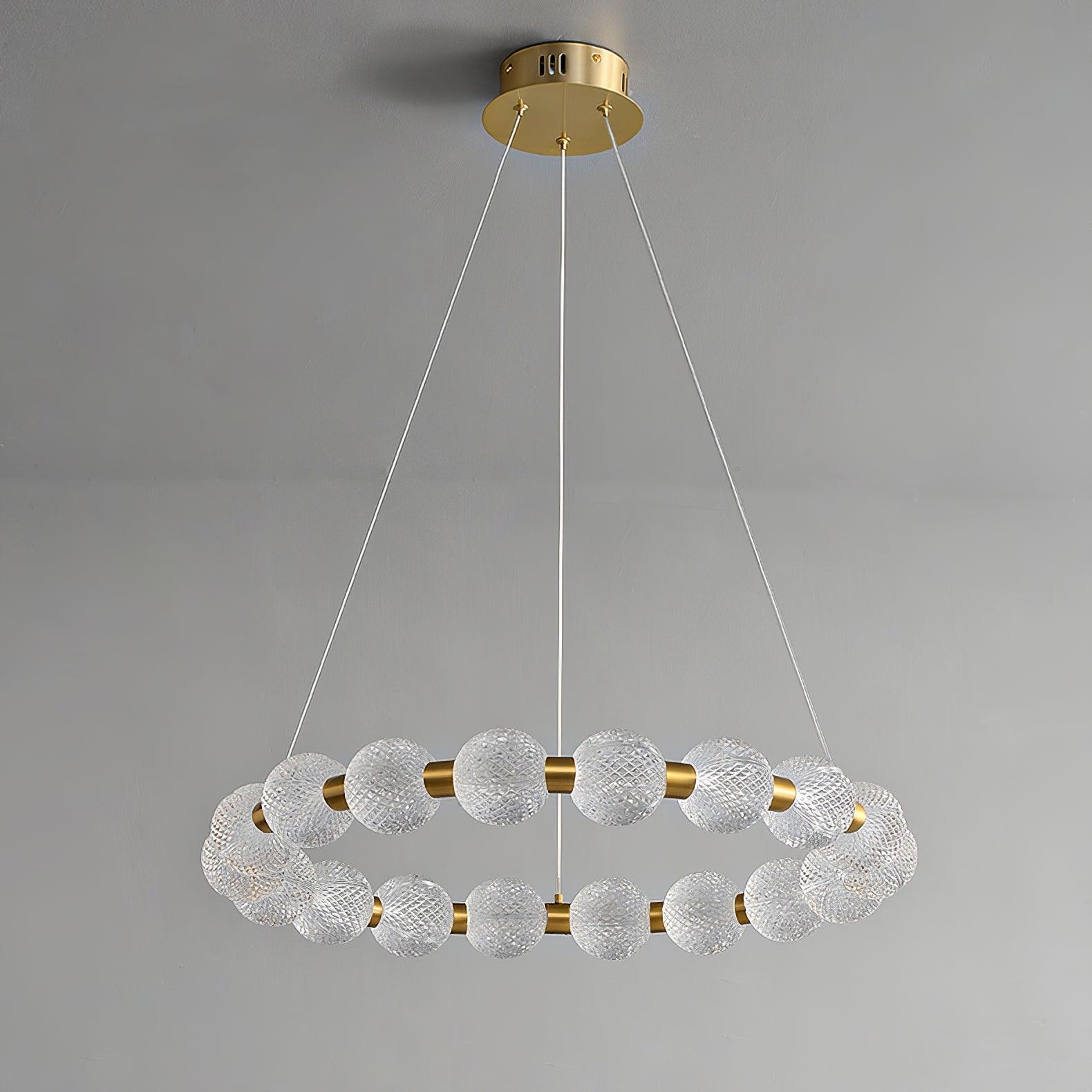Lustra Chandelier Pearl Gold Ring Elegant-Neutral Decor