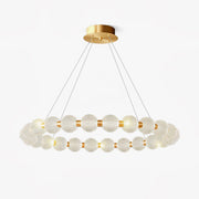 Lustra Chandelier Pearl Gold Ring Elegant-Neutral Decor