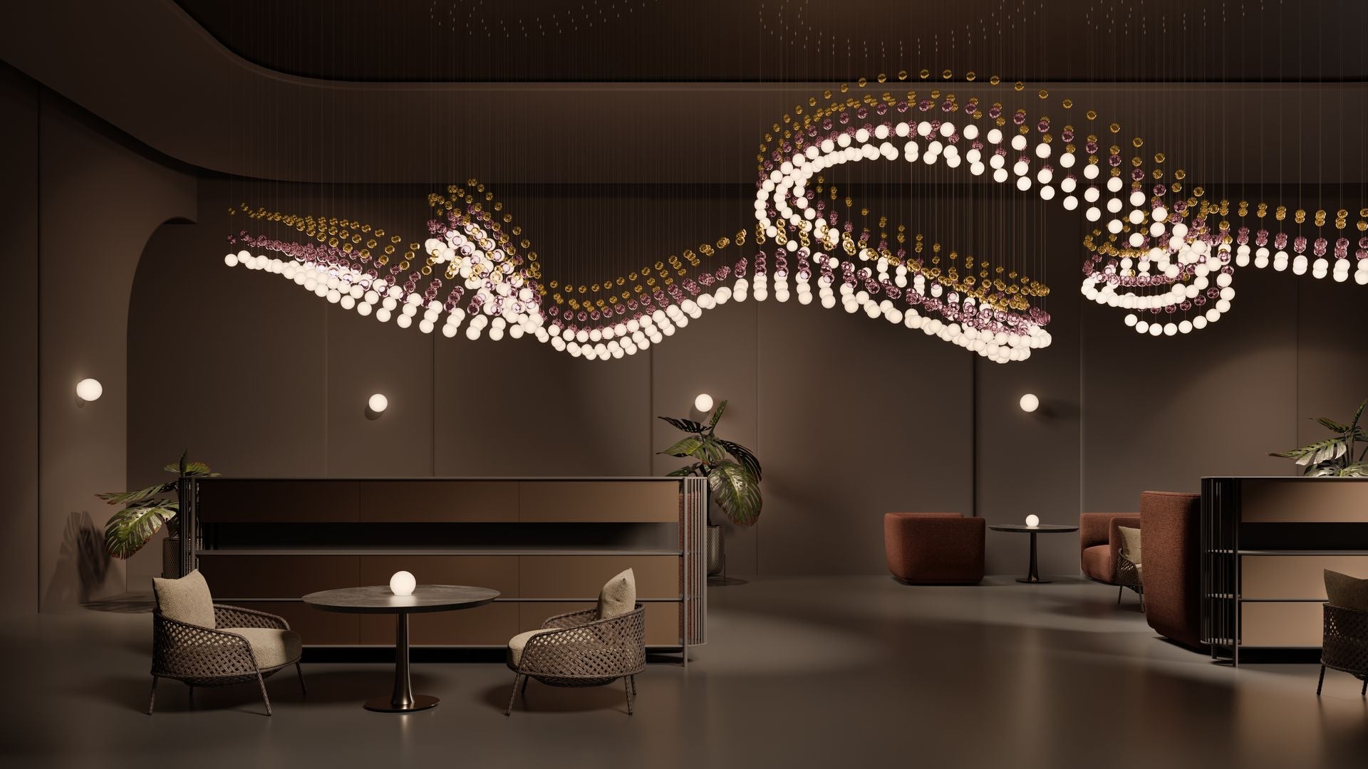 Pearl Curtain Customize Chandelier-Neutral Decor