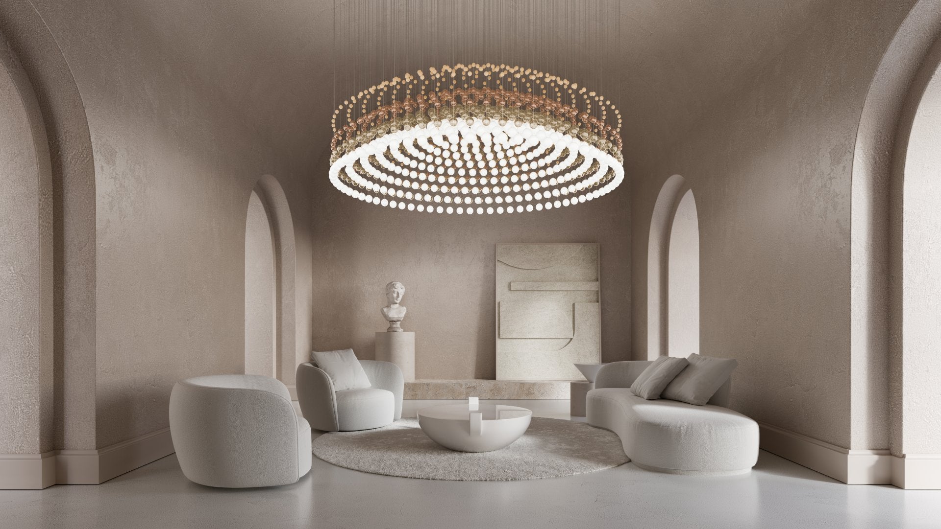 Pearl Curtain Customize Chandelier-Neutral Decor