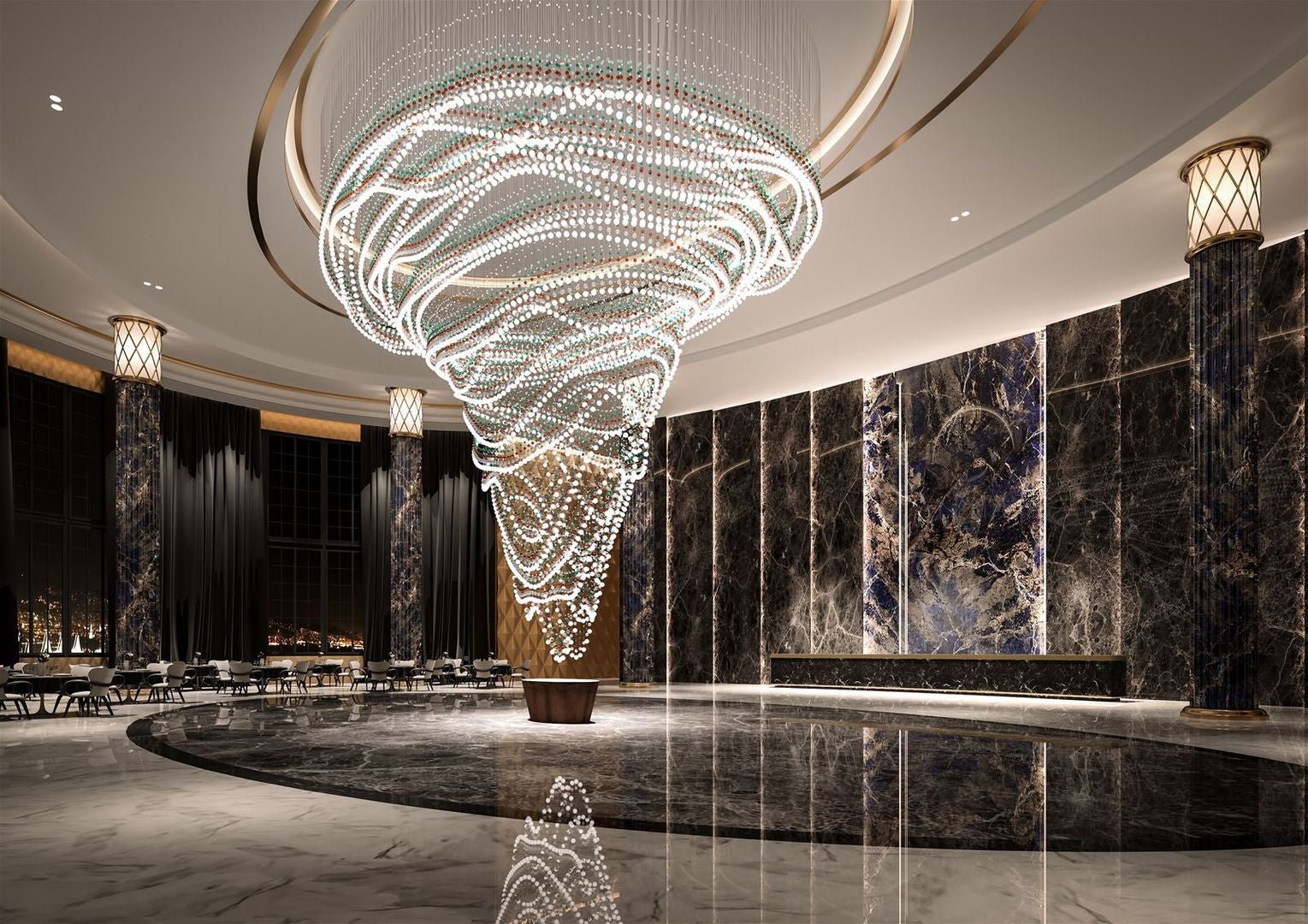 Pearl Curtain Customize Chandelier-Neutral Decor