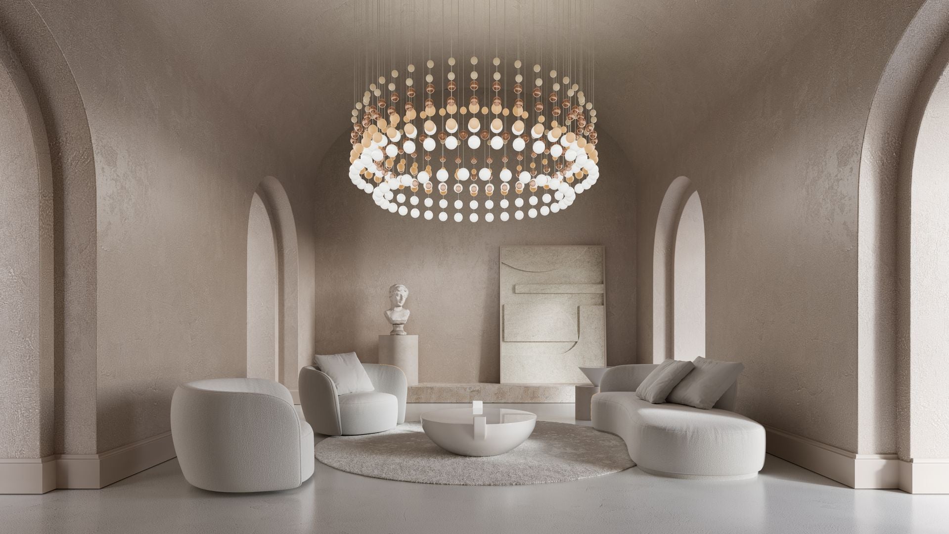 Pearl Curtain Customize Chandelier-Neutral Decor