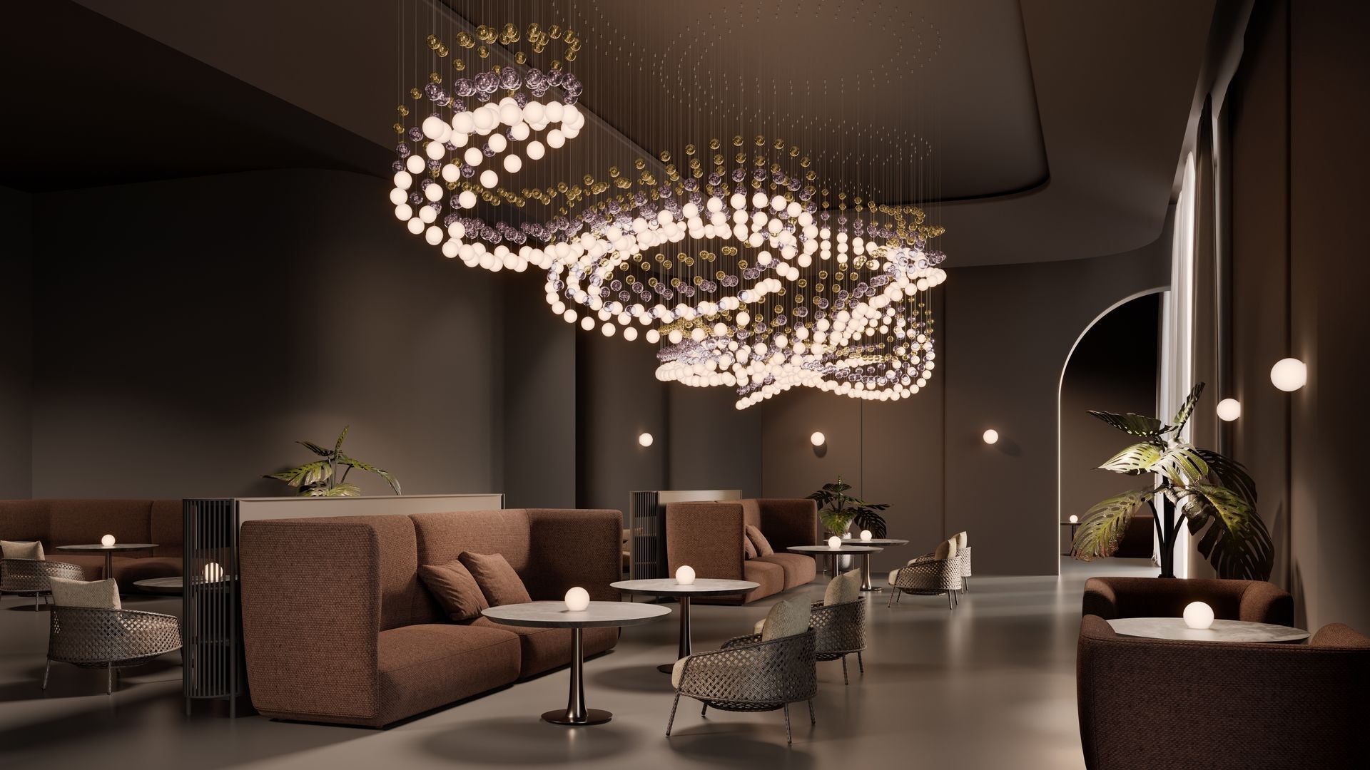 Pearl Curtain Customize Chandelier-Neutral Decor
