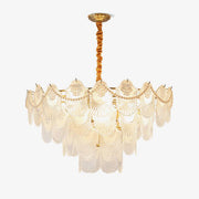 Lustra Chandelier Pearl Glass Shell-Neutral Decor