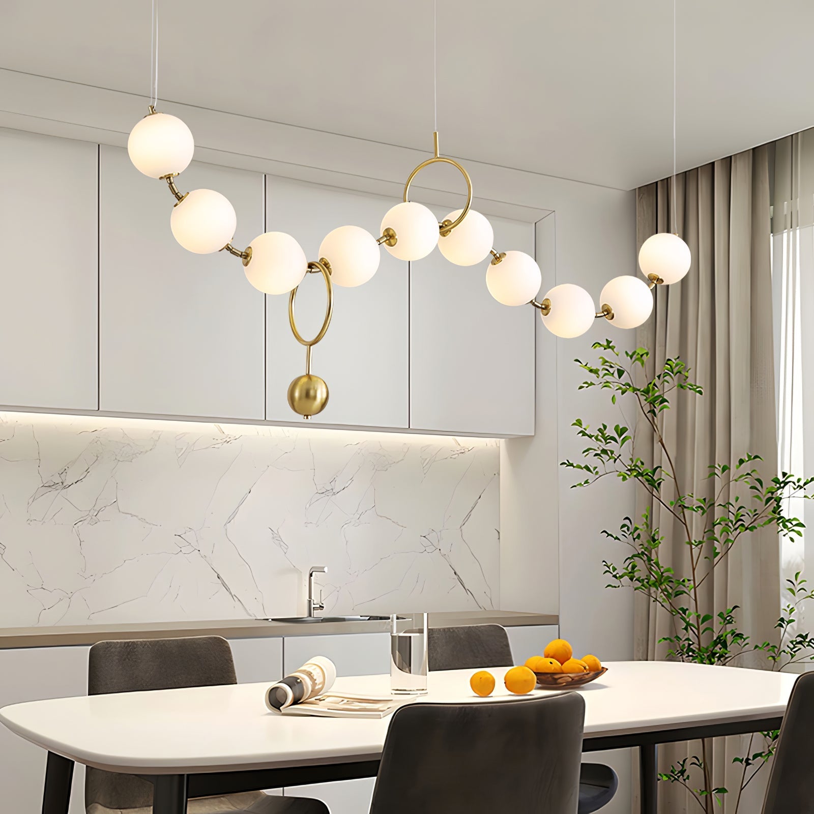 Lustra Pendant Lamp Necklace Glass-Neutral Decor