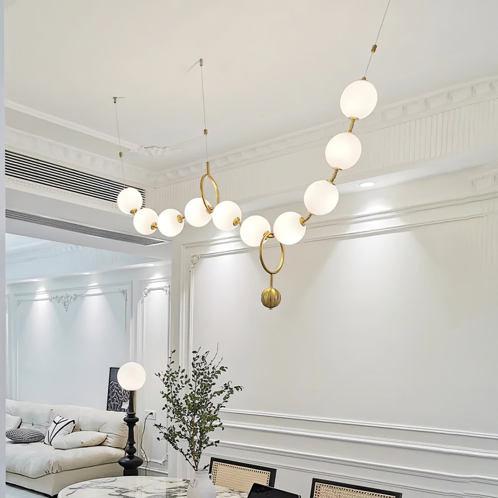 Lustra Pendant Lamp Necklace Glass-Neutral Decor