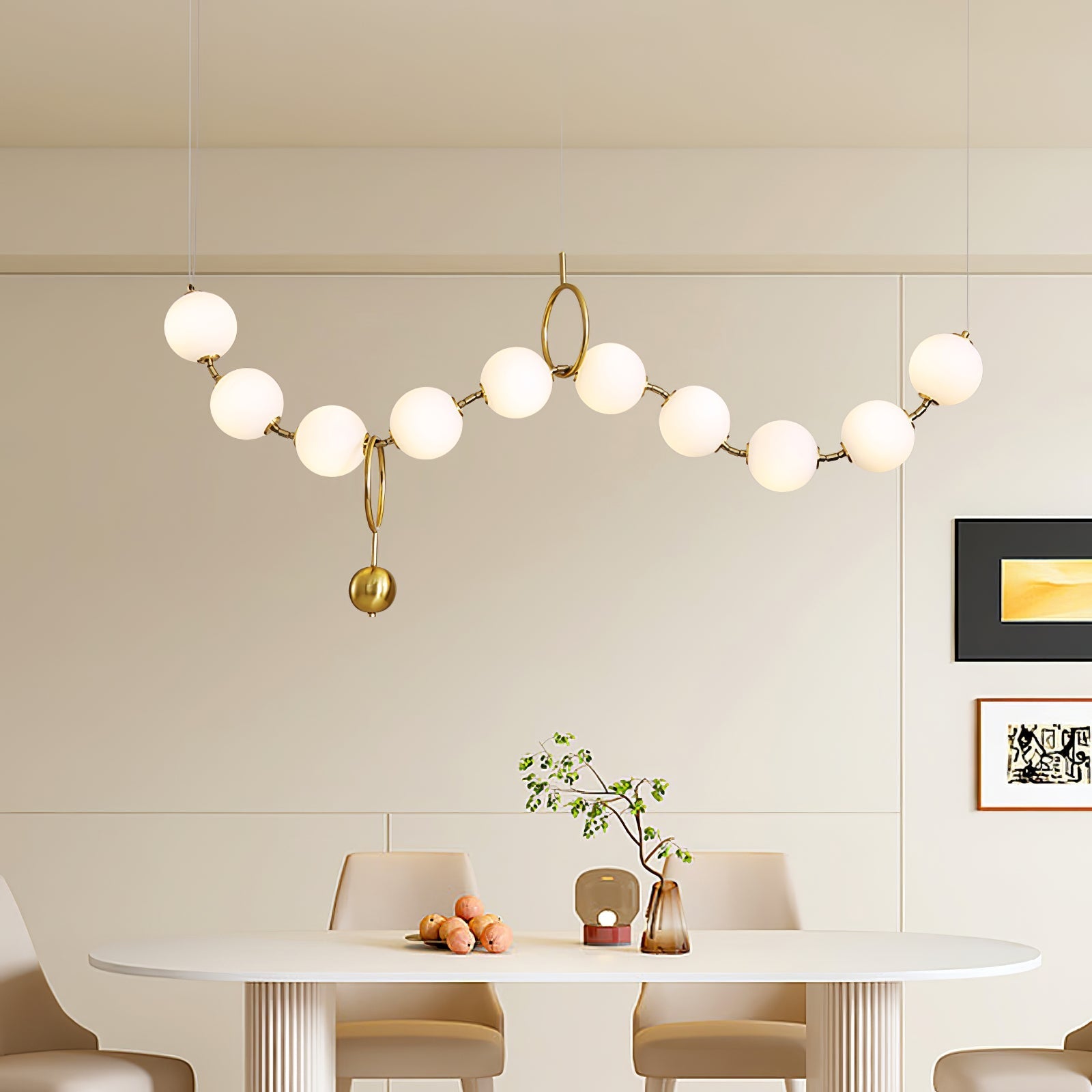 Lustra Pendant Lamp Necklace Glass-Neutral Decor
