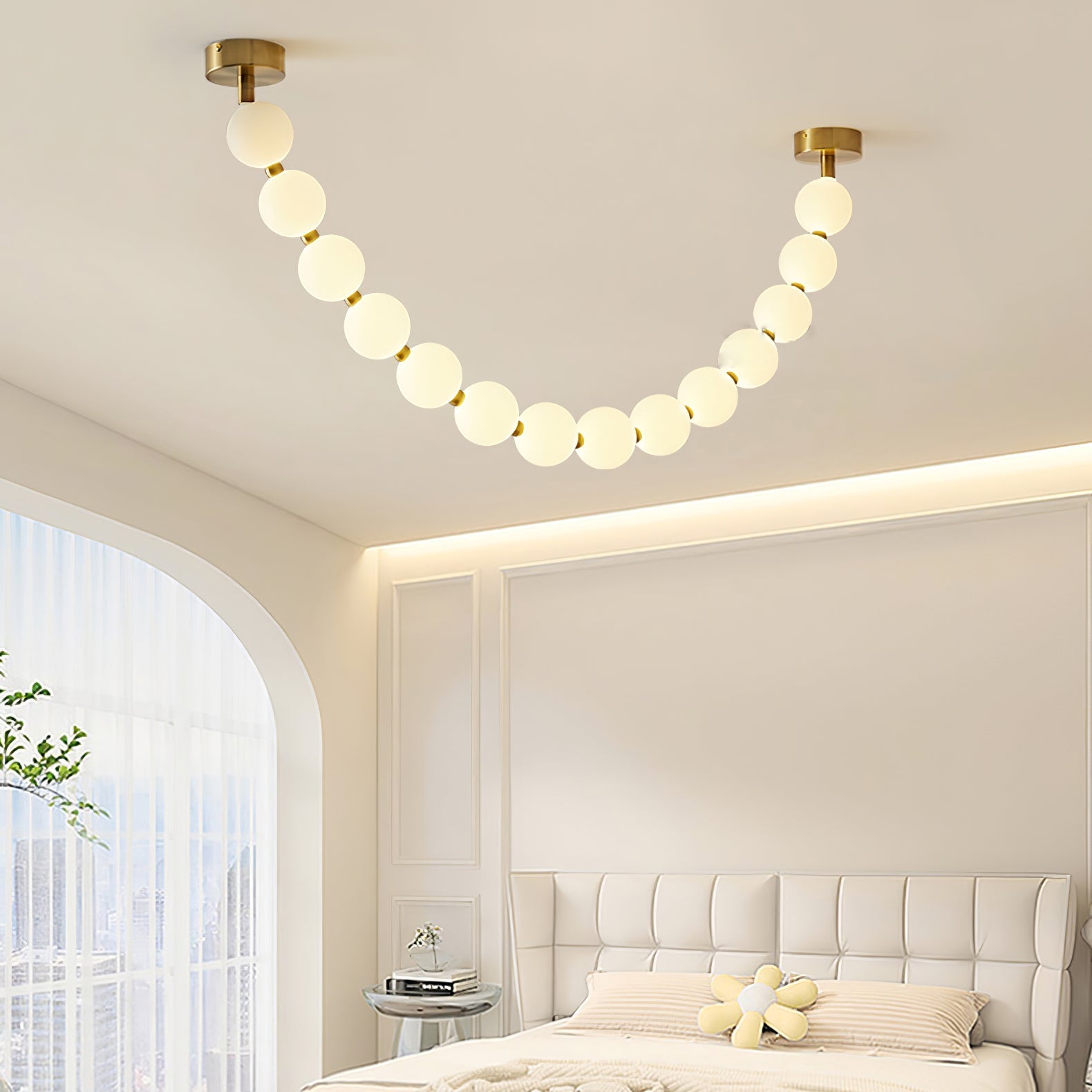Emelir Pearl Necklace Balls Glass Chandelier-Neutral Decor