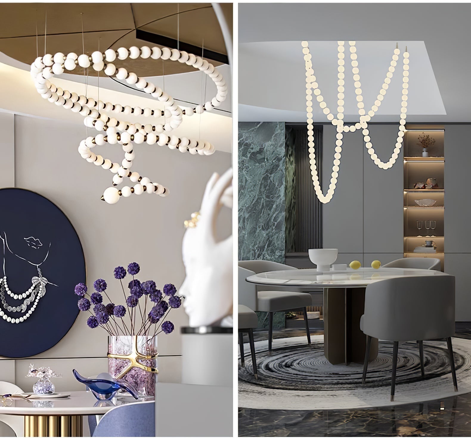 Emelir Pearl Necklace Balls Glass Chandelier-Neutral Decor