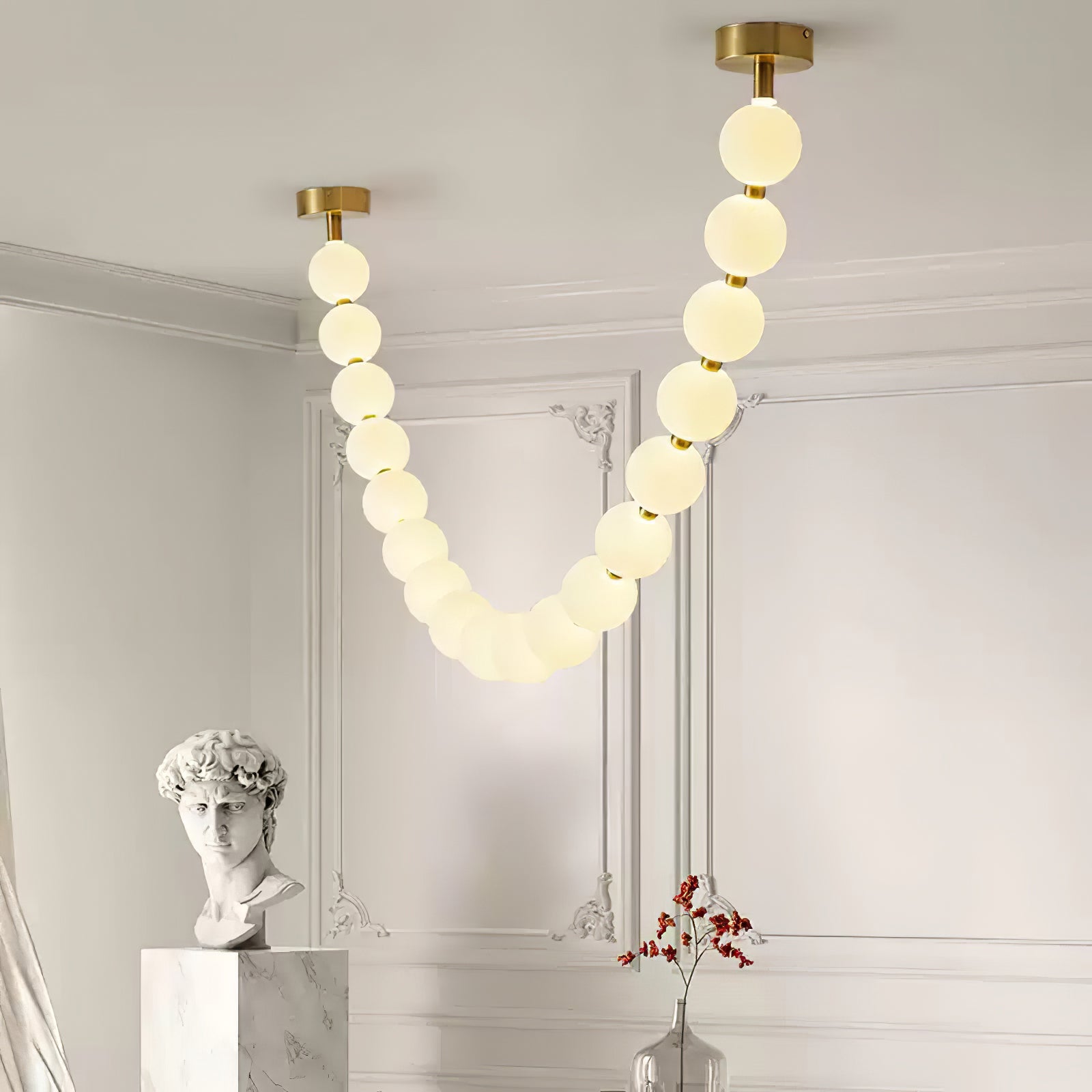 Emelir Pearl Necklace Balls Glass Chandelier-Neutral Decor
