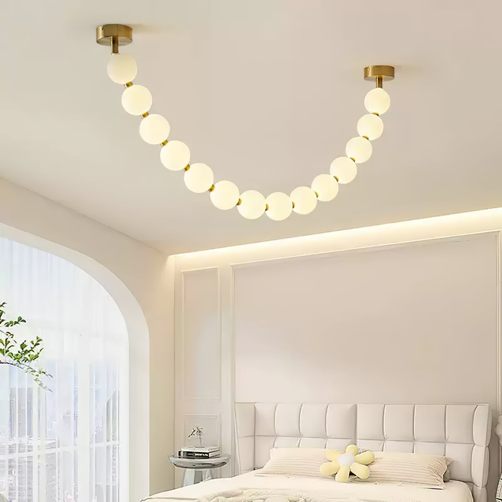 Emelir Pearl Necklace Balls Glass Chandelier-Neutral Decor