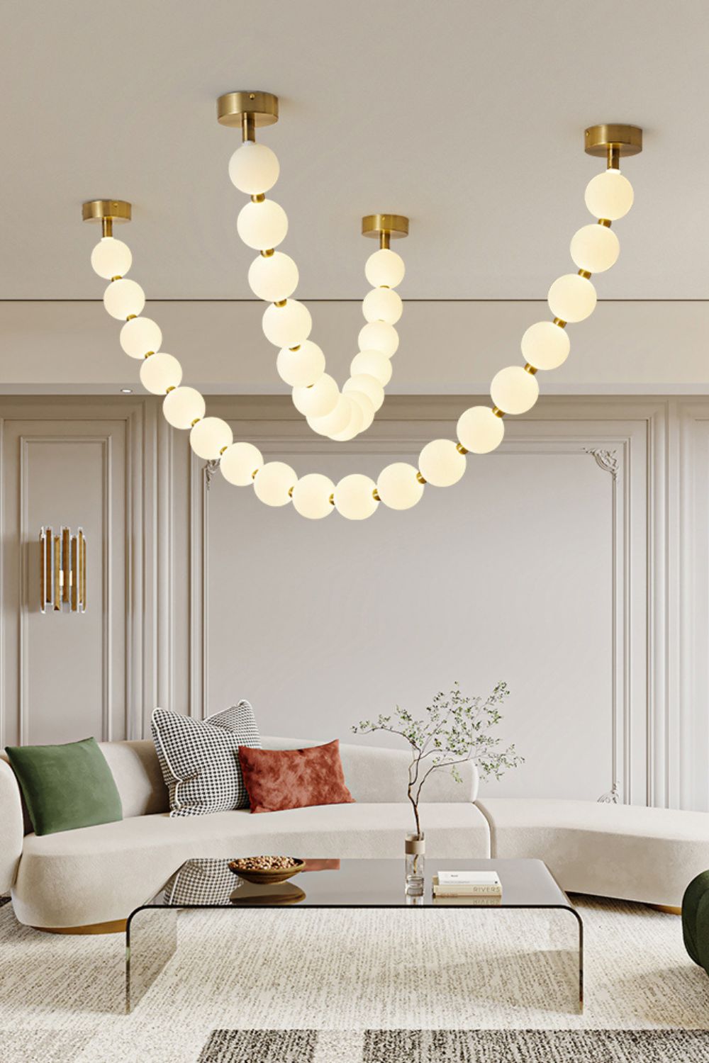 Emelir Pearl Necklace Balls Glass Chandelier-Neutral Decor