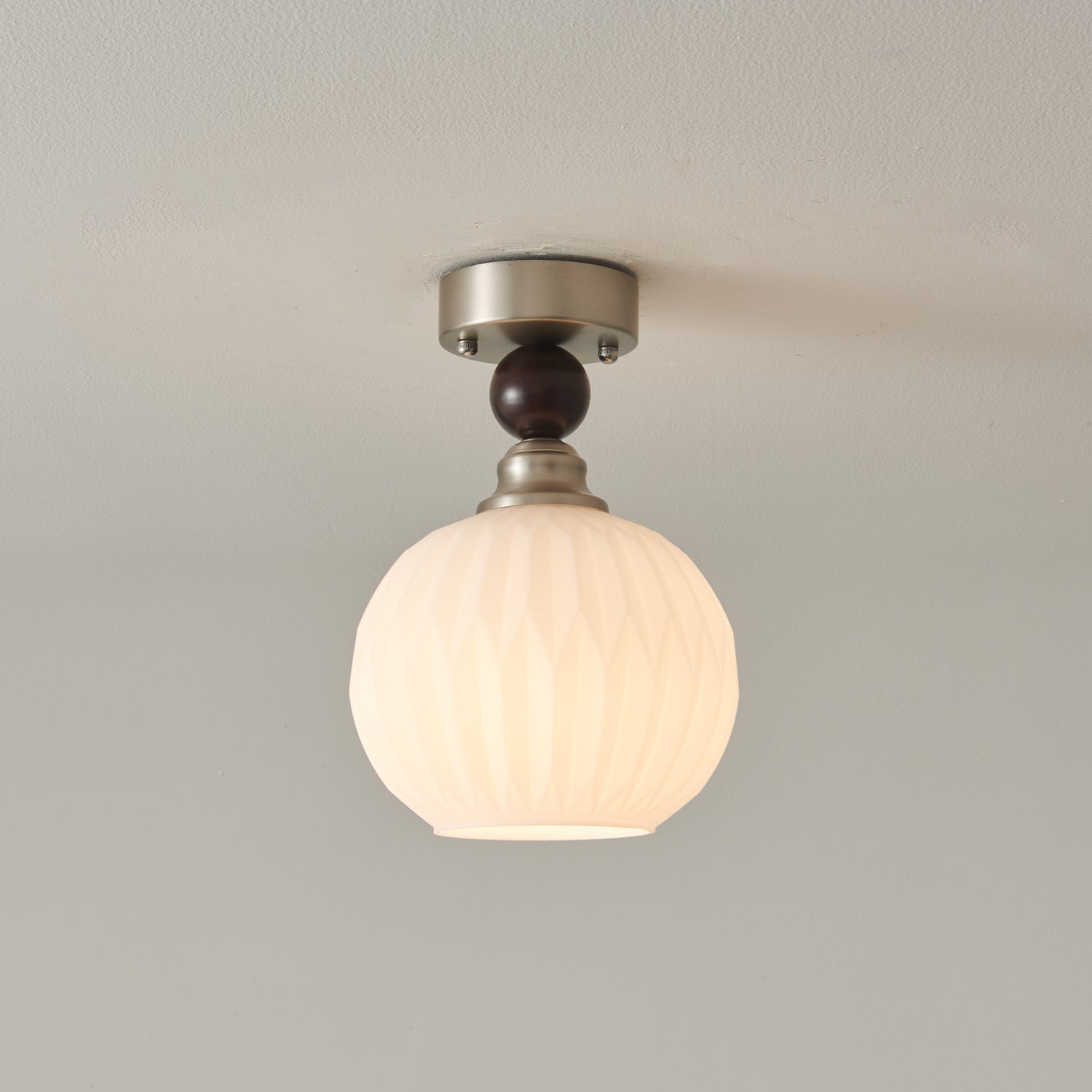 Ivcarila Modern Minimalist Pearl Sphere Glass Ceiling Lamp-Neutral Decor
