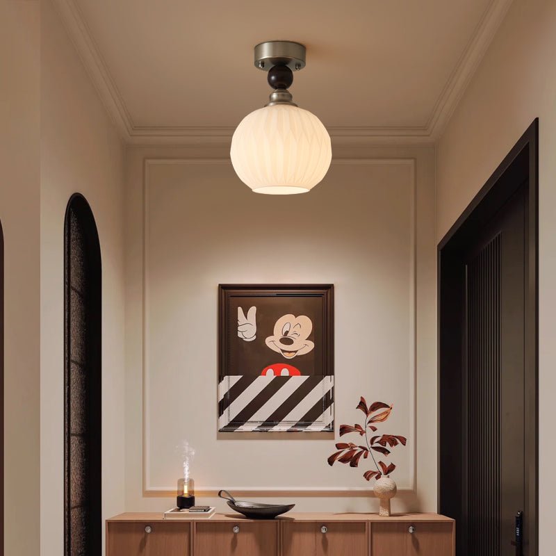 Ivcarila Modern Minimalist Pearl Sphere Glass Ceiling Lamp-Neutral Decor