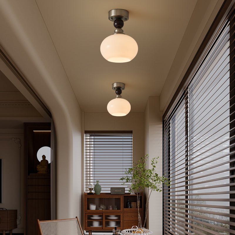 Ivcarila Modern Minimalist Pearl Sphere Glass Ceiling Lamp-Neutral Decor