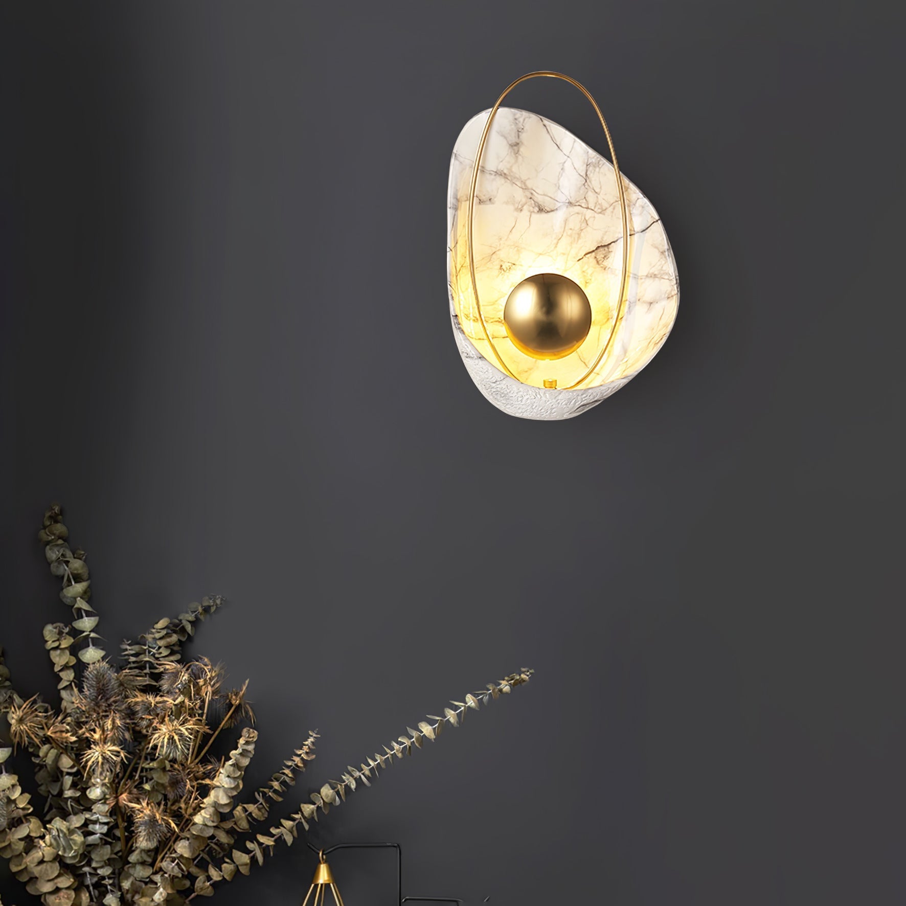 Vethaora Premium Nordic Art Pearl Resin Wall Lamp-Neutral Decor