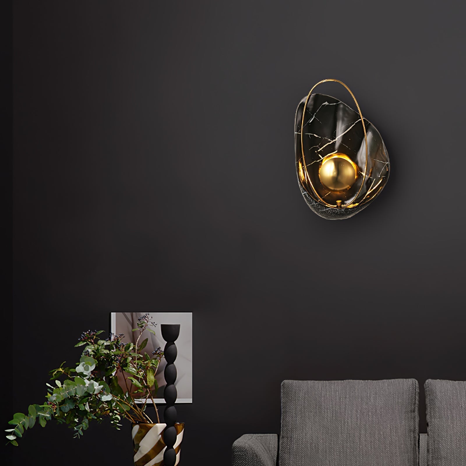 Vethaora Premium Nordic Art Pearl Resin Wall Lamp-Neutral Decor