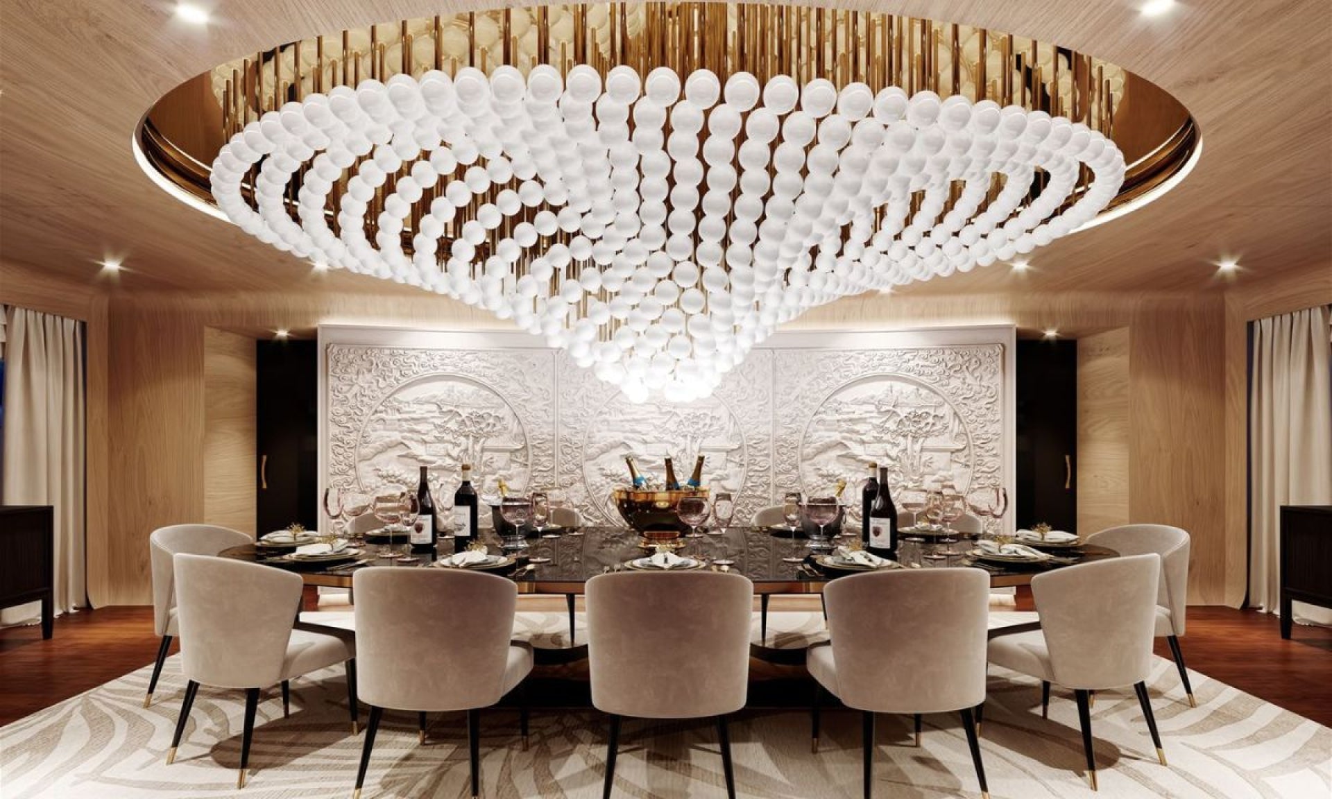 Pearl Wave Customize Chandelier-Neutral Decor