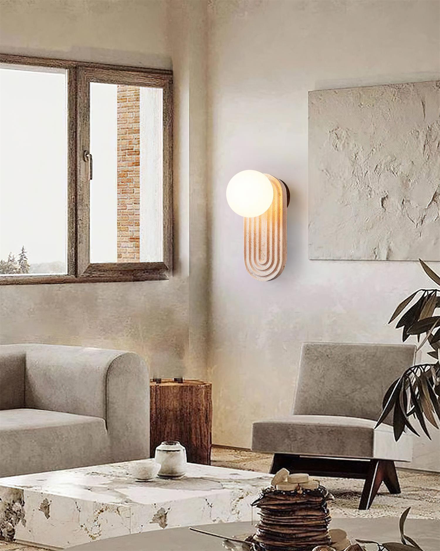 Pebivo Travertine Wall Lamp