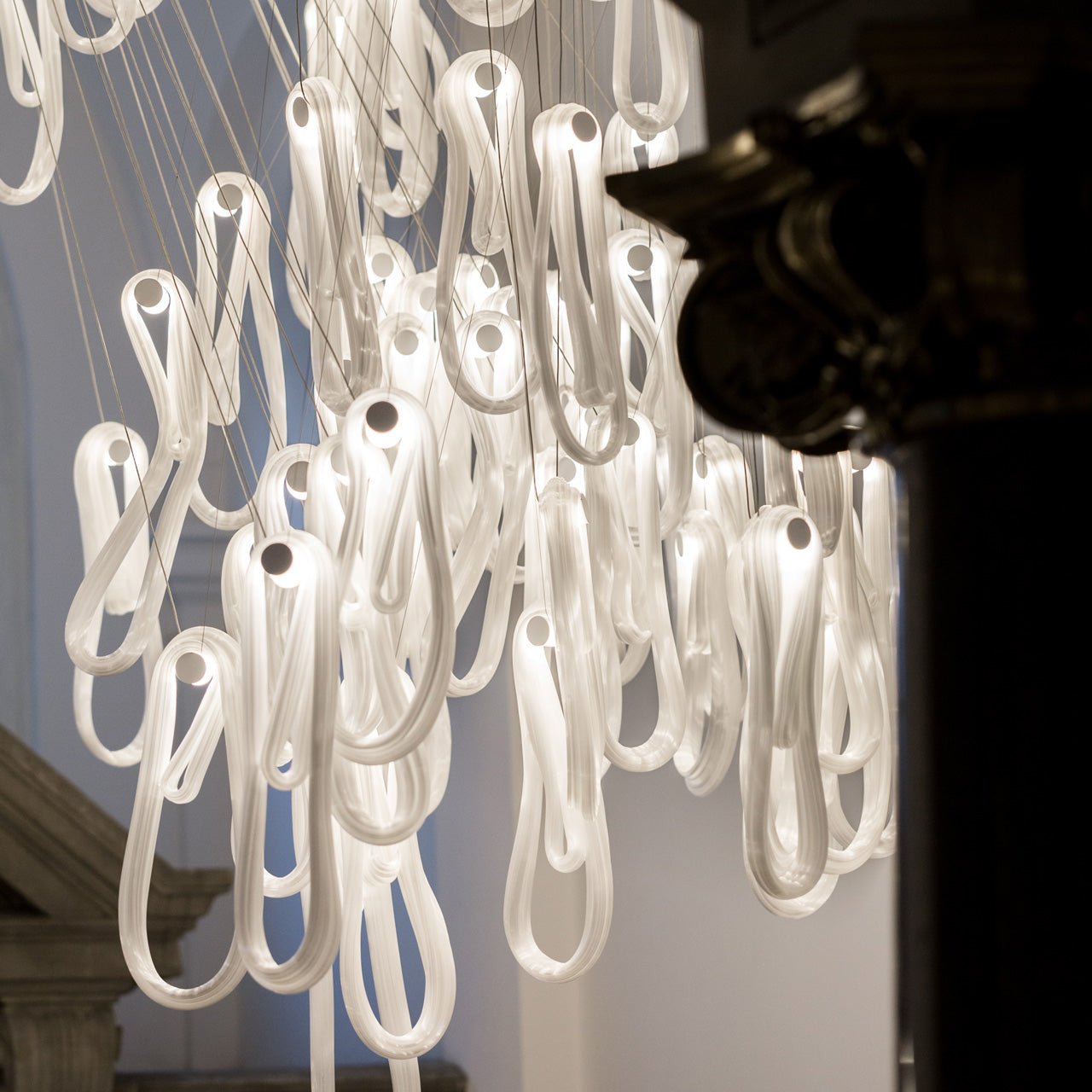 Pearlescent Filament Chandelier-Neutral Decor