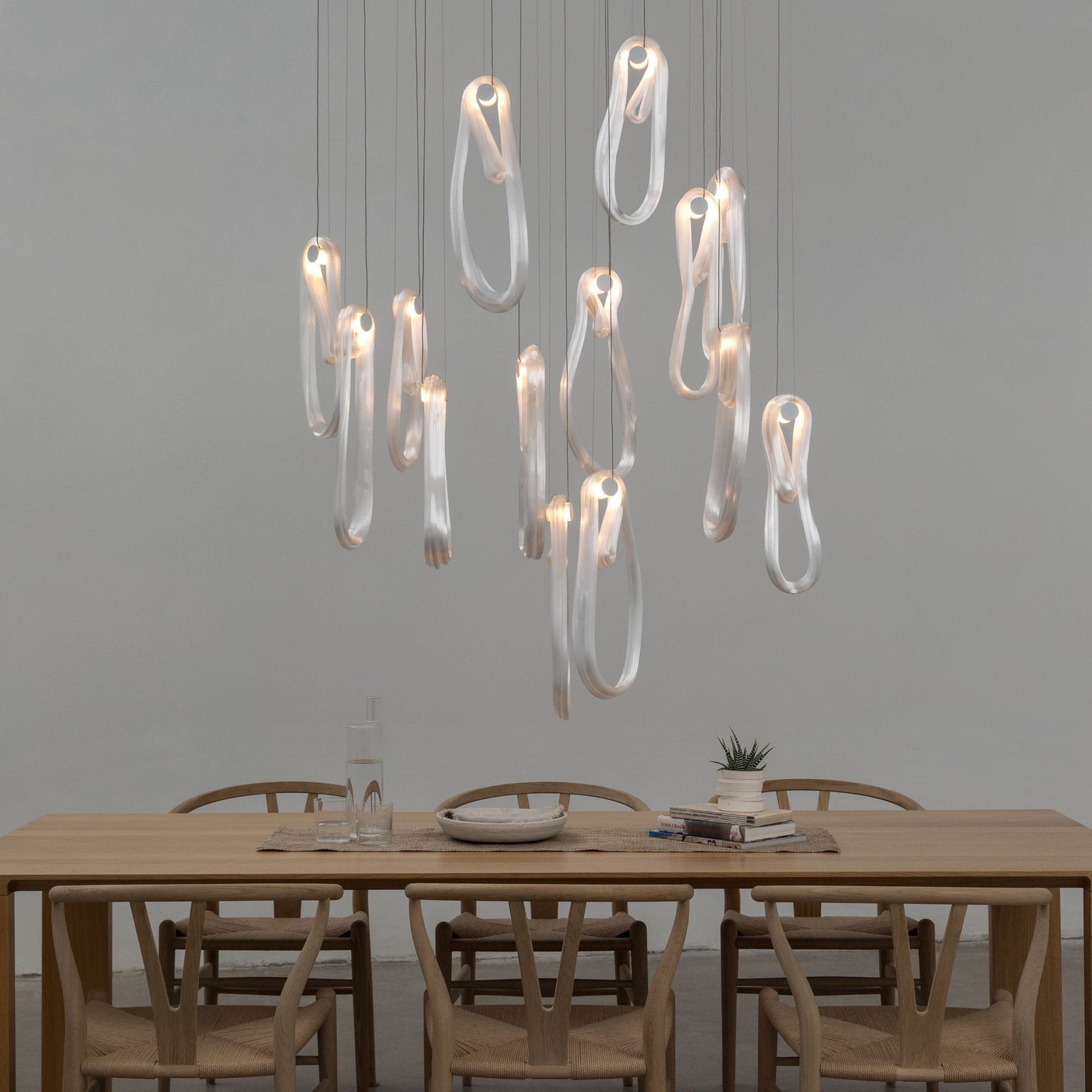 Pearlescent Filament Chandelier-Neutral Decor