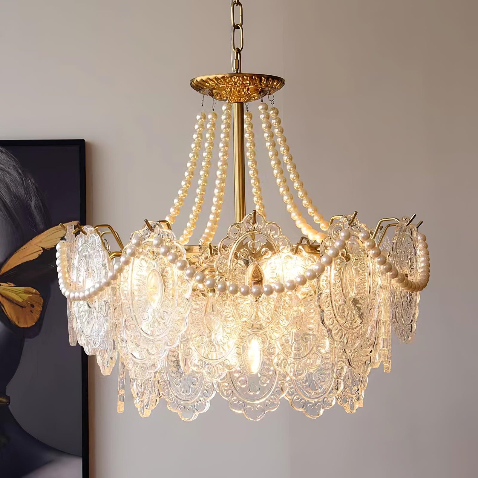 Talem Chandelier Pearls Glass Luxury-Neutral Decor