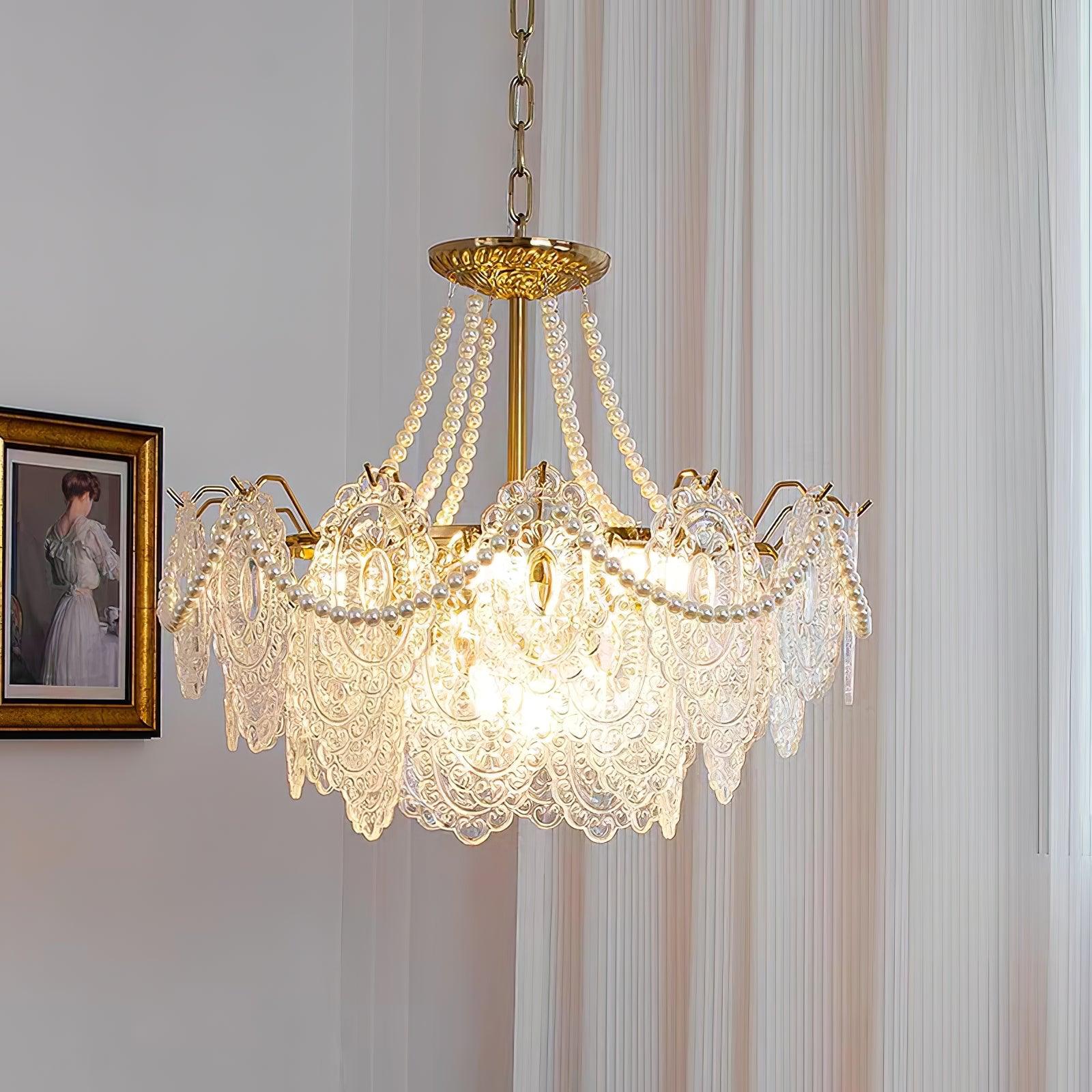 Talem Chandelier Pearls Glass Luxury-Neutral Decor