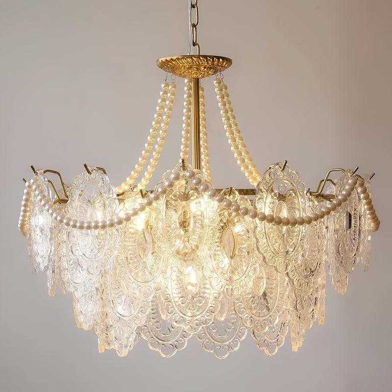 Talem Chandelier Pearls Glass Luxury-Neutral Decor