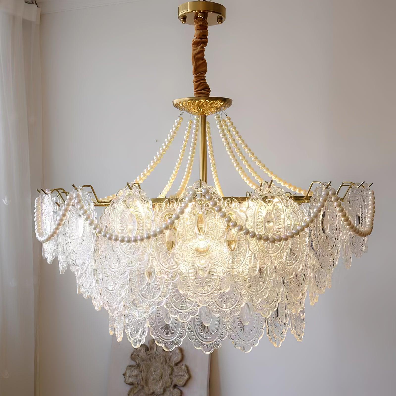Talem Chandelier Pearls Glass Luxury-Neutral Decor