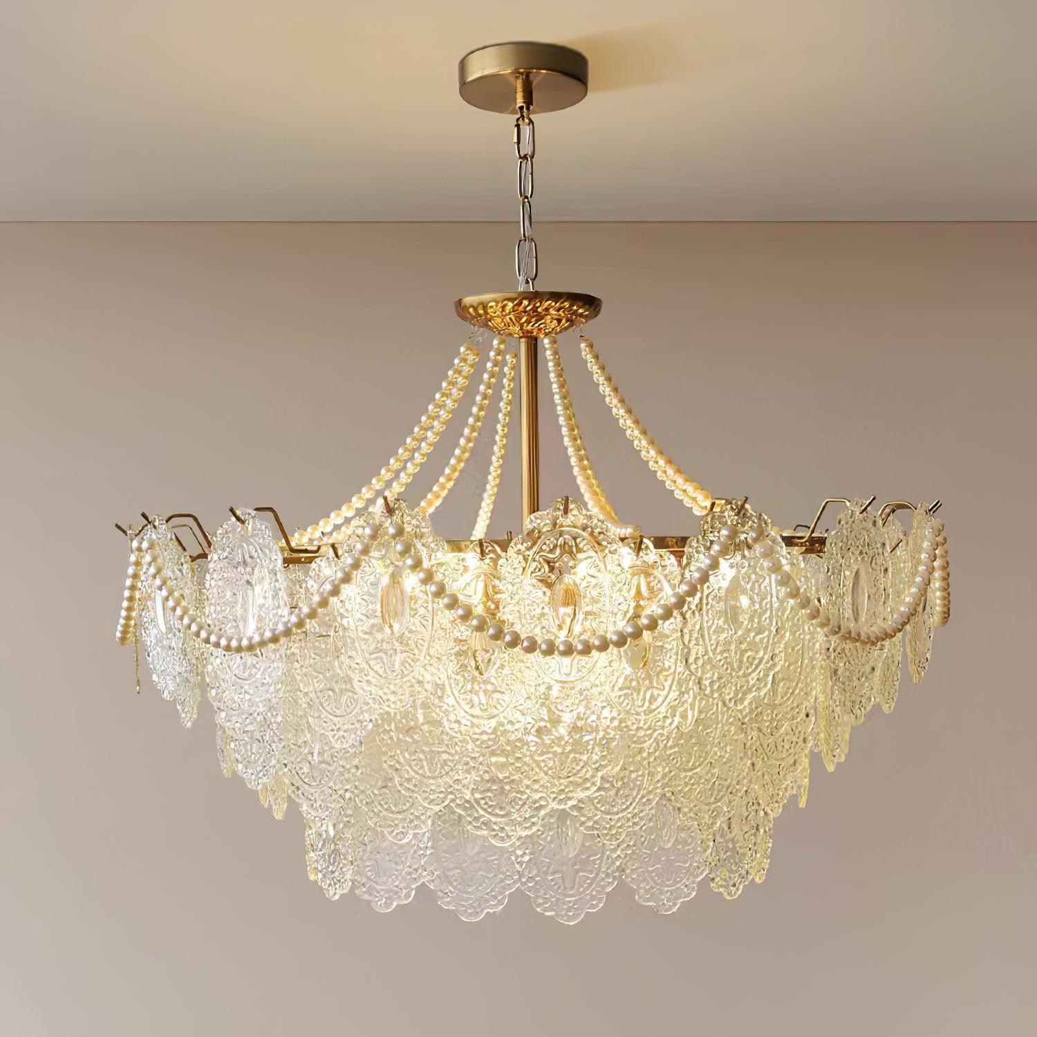 Talem Chandelier Pearls Glass Luxury-Neutral Decor