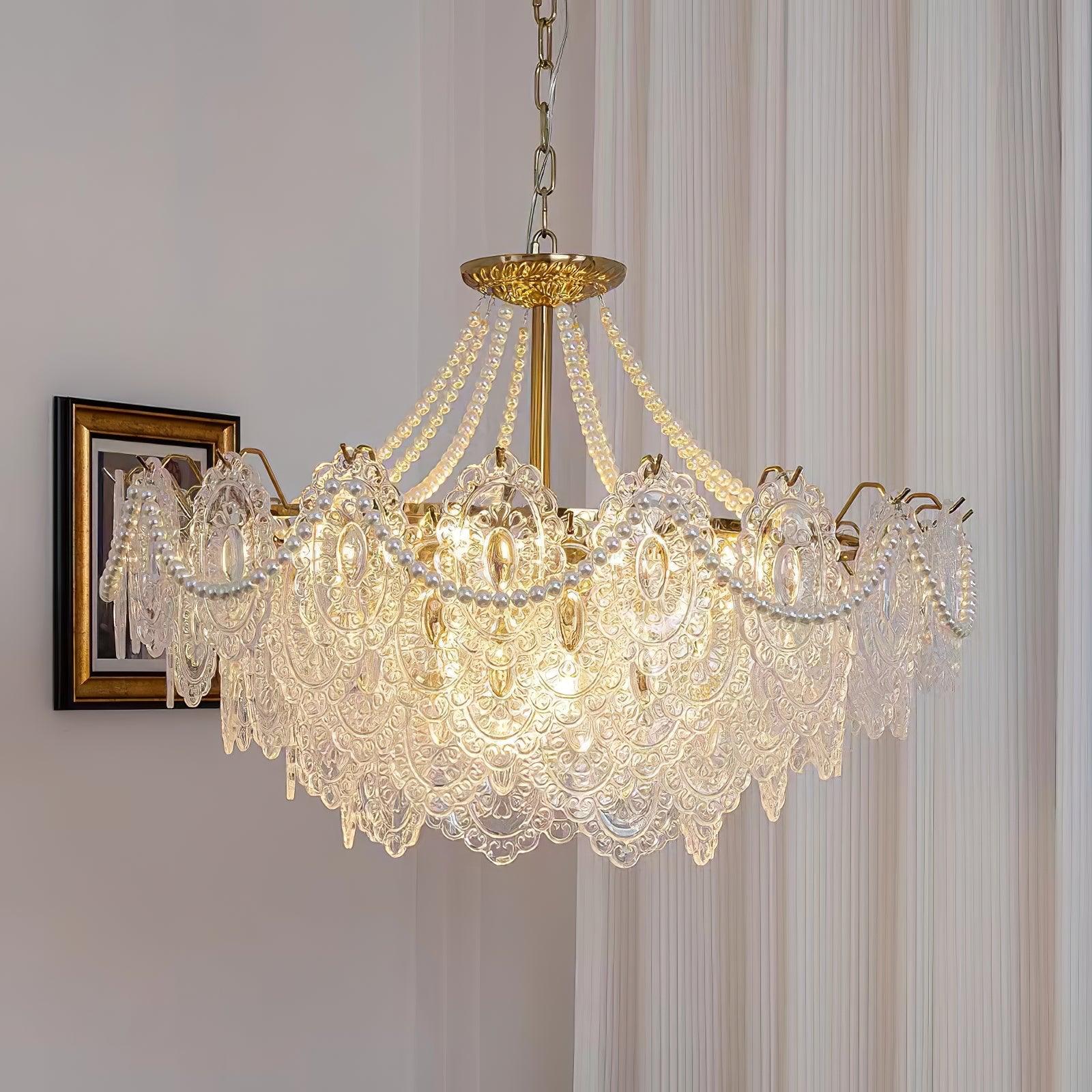 Talem Chandelier Pearls Glass Luxury-Neutral Decor