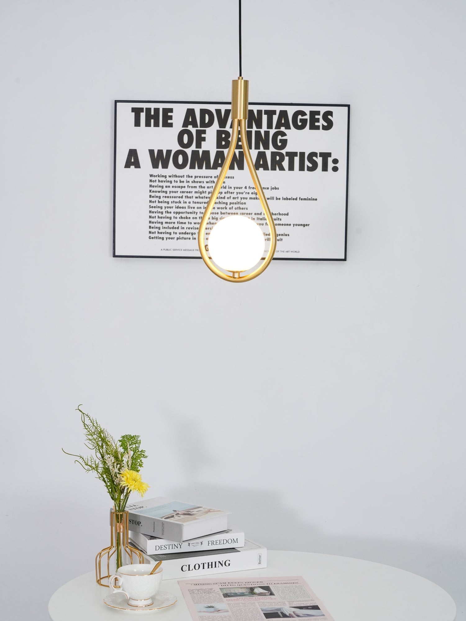Droplet Modern Brass Pendant Light-Neutral Decor