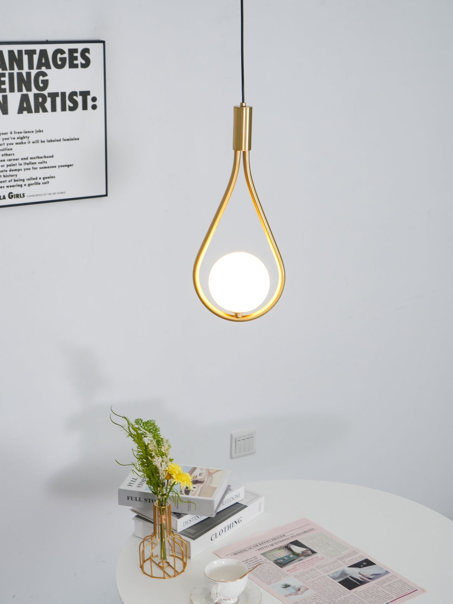 Droplet Modern Brass Pendant Light-Neutral Decor