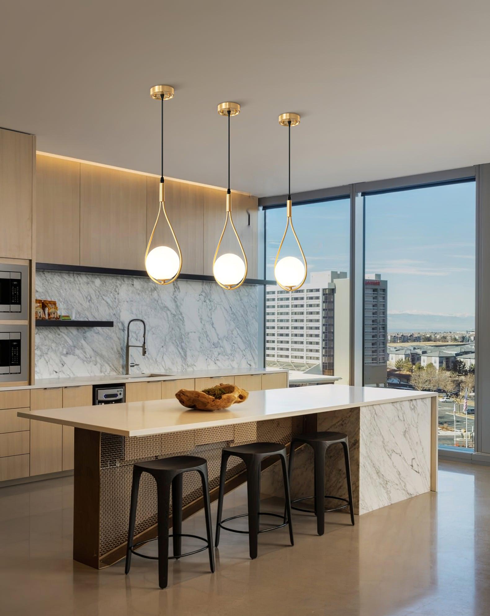Droplet Modern Brass Pendant Light-Neutral Decor