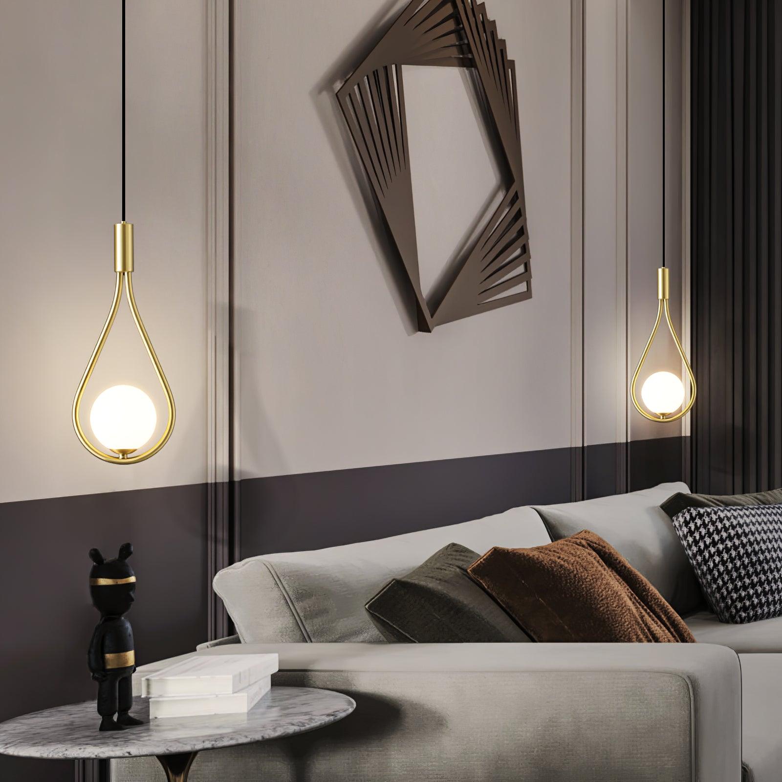 Droplet Modern Brass Pendant Light-Neutral Decor