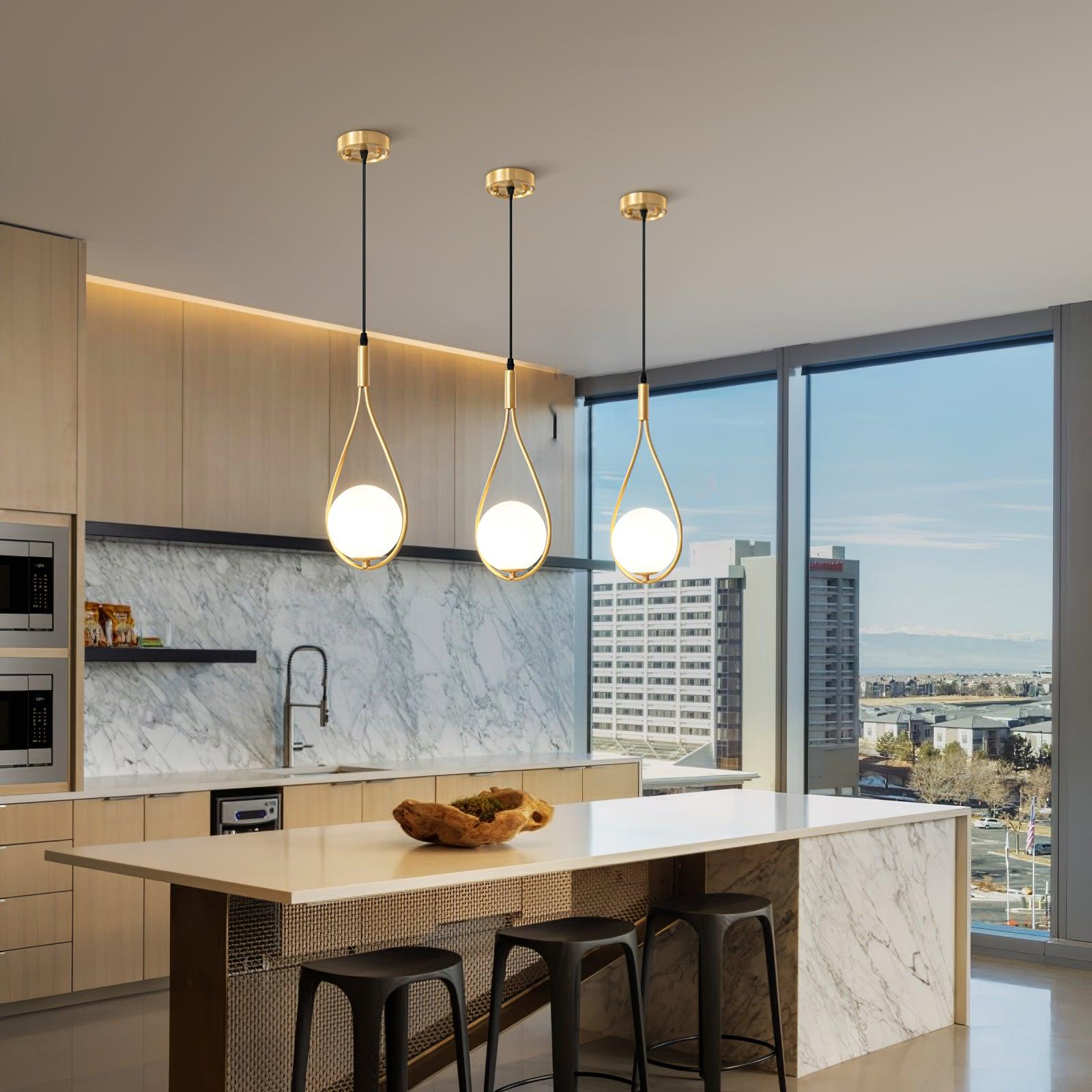 Droplet Modern Brass Pendant Light-Neutral Decor