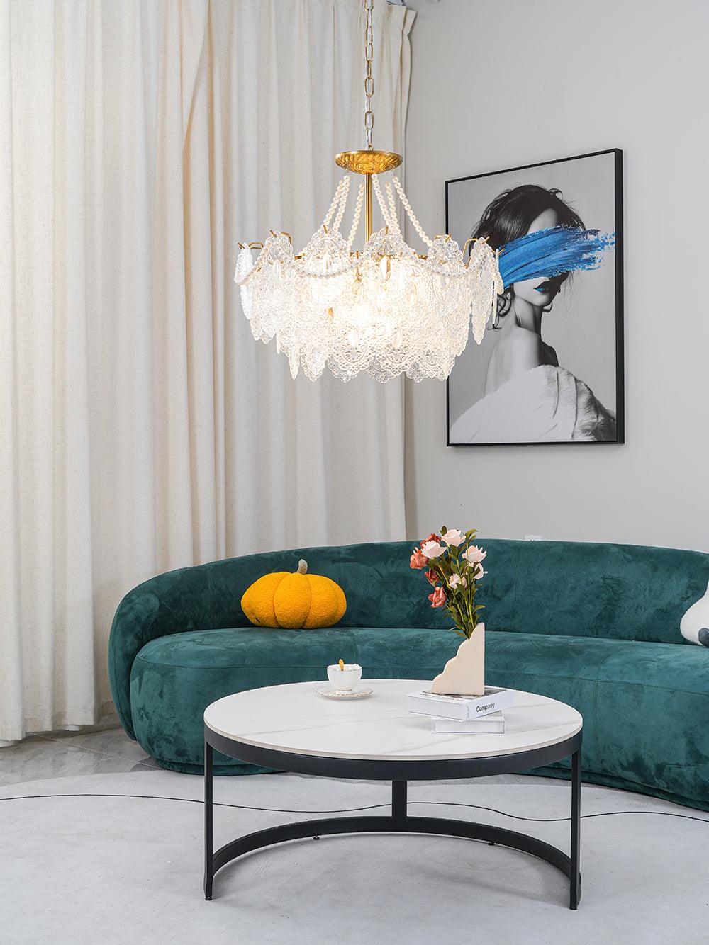 Talem Chandelier Pearls Glass Luxury-Neutral Decor
